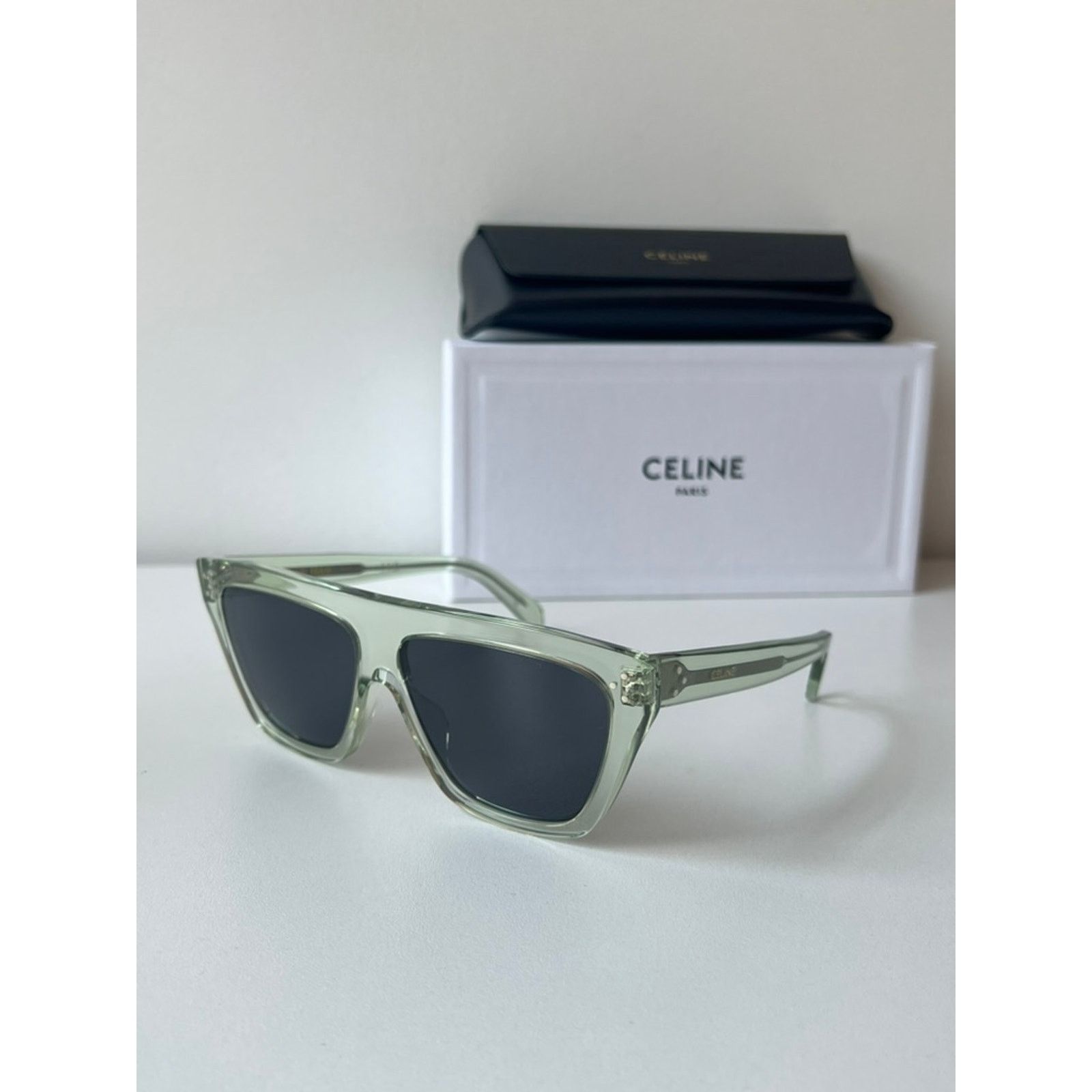 Celine NEW Celine CL40256I Transparent Green Sunglasses Size ONE SIZE - 4 Thumbnail
