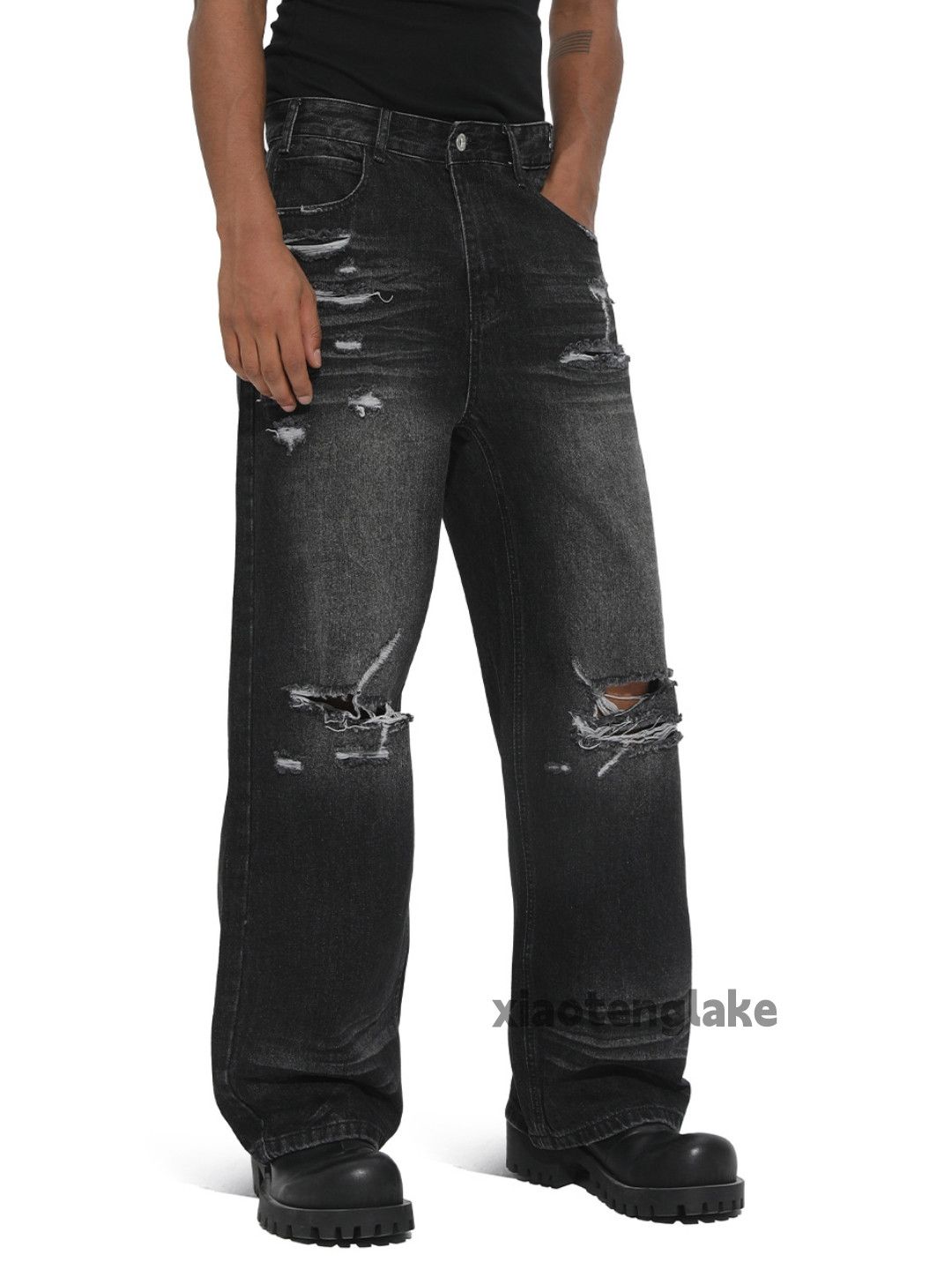 Jean ltx vintage washed faded ripped skate hiphop jeans Size US 32 / EU 48 - 3 Thumbnail