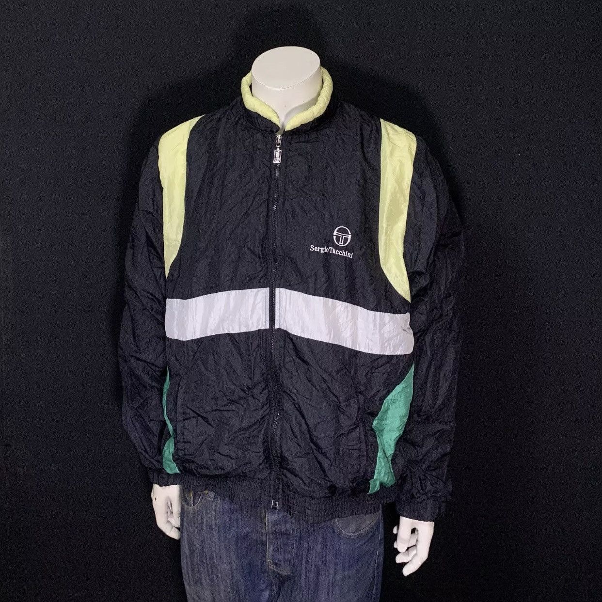 Sergio Tacchini × Vintage Vintage 90s Sergio Tacchini Nylon Track Jacket Size 52 Size US L / EU 52-54 / 3 - 1 Thumbnail