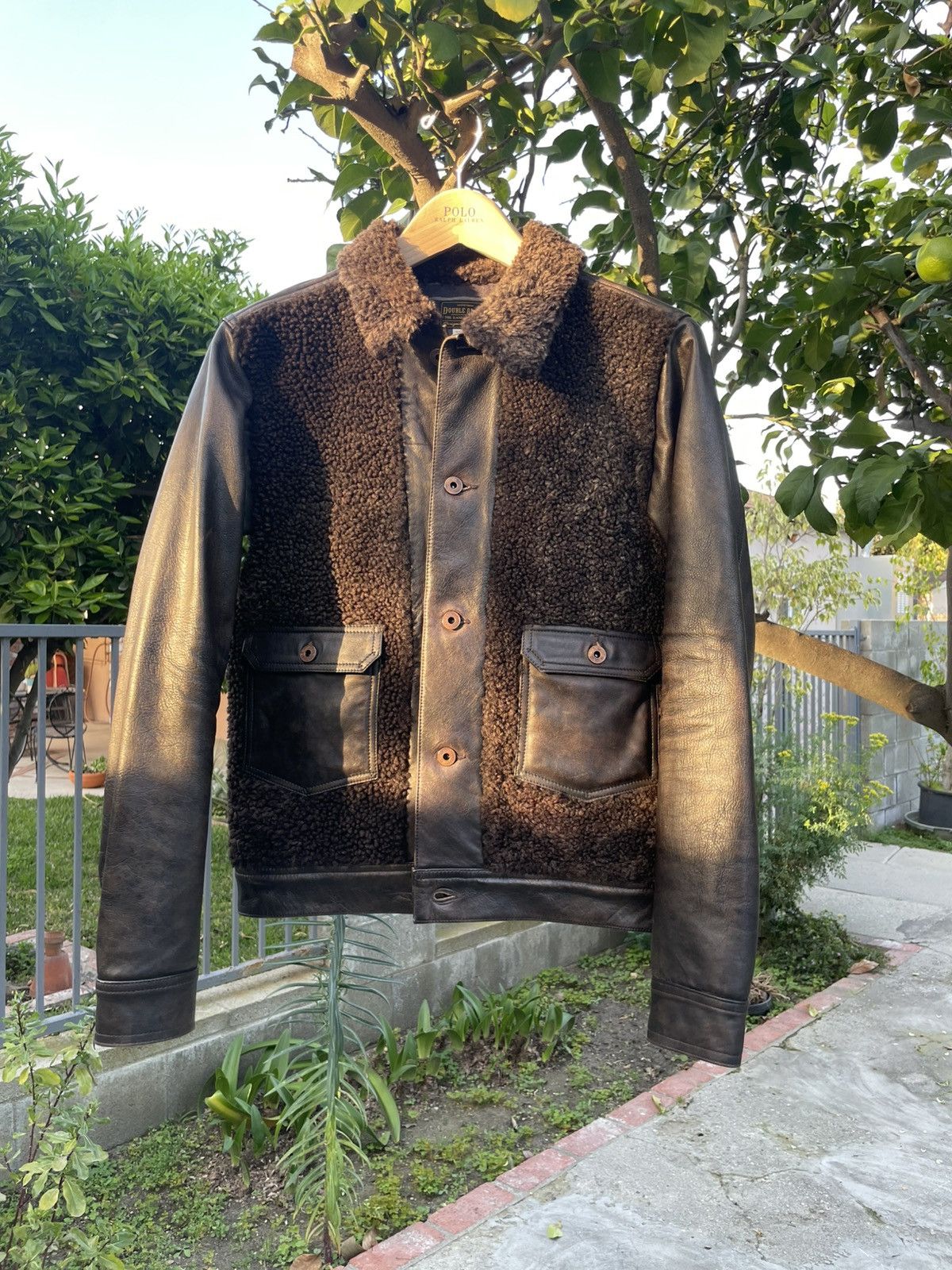 RRL Ralph Lauren RRL Ralph Lauren Shearling Leather Grizzly Jacket XS Brown Size US XS / EU 42 / 0 - 3 Thumbnail