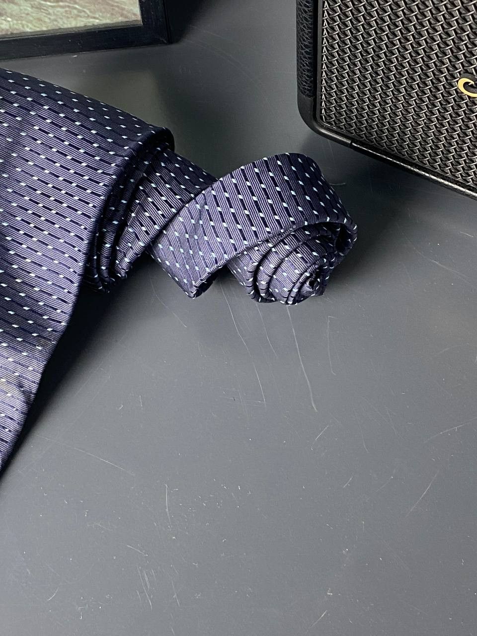 Dior Christian Dior Dot Navy Silk Tie Made In Italy Size ONE SIZE - 4 Thumbnail