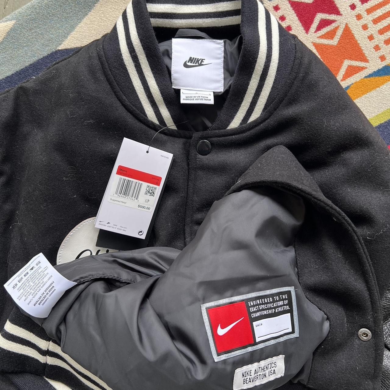 Nike Nike Authentics Varsity Jacket Wool Leather Men's Size L Size US L / EU 52-54 / 3 - 5 Thumbnail