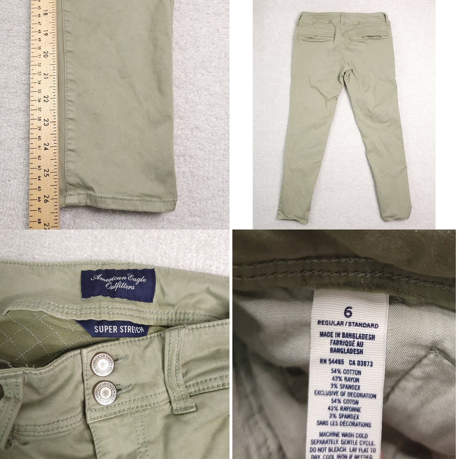 American Eagle Outfitters American Eagle Green Jegging Crop Super Stretch Women's 6 Hiking Outdoor Zipper Size 28" / US 6 / IT 42 - 8 Thumbnail