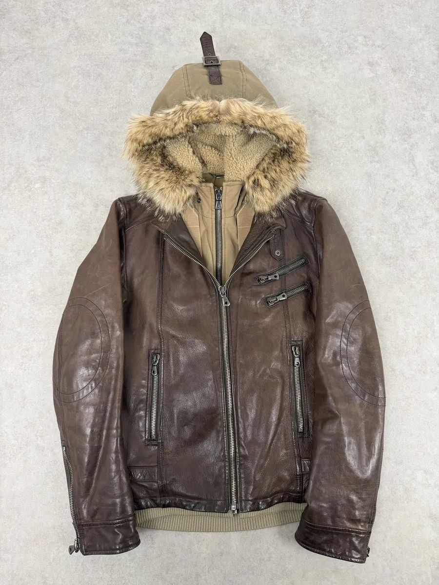 Dolce & Gabbana AW2005 Dolce & Gabbana Brown Fur Hooded Buffalo Leather Jacket Size US M / EU 48-50 / 2 - 5 Thumbnail