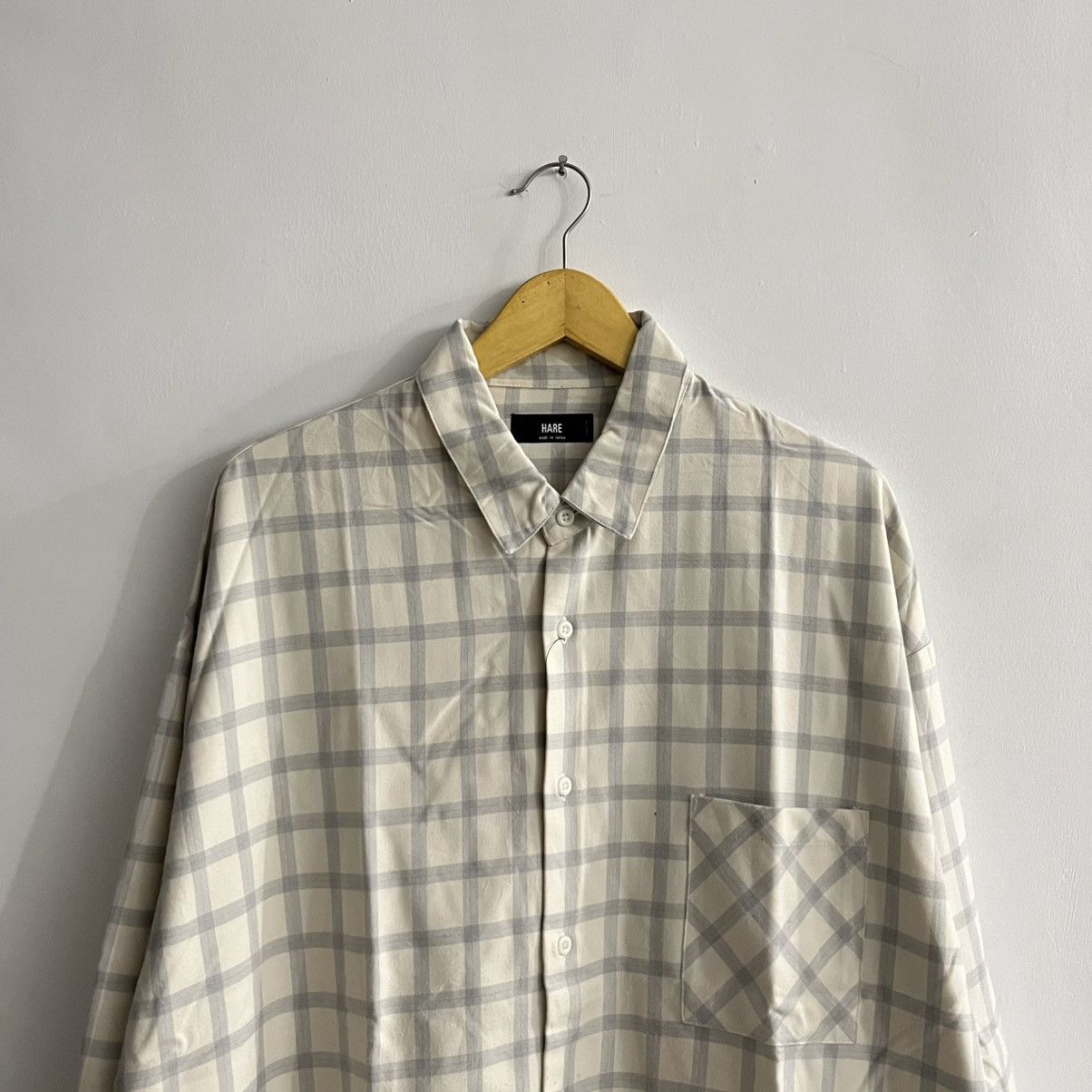 Japanese Brand Hare - Plaid Oversized Longsleeve Shirt Size US M / EU 48-50 / 2 - 2 Thumbnail