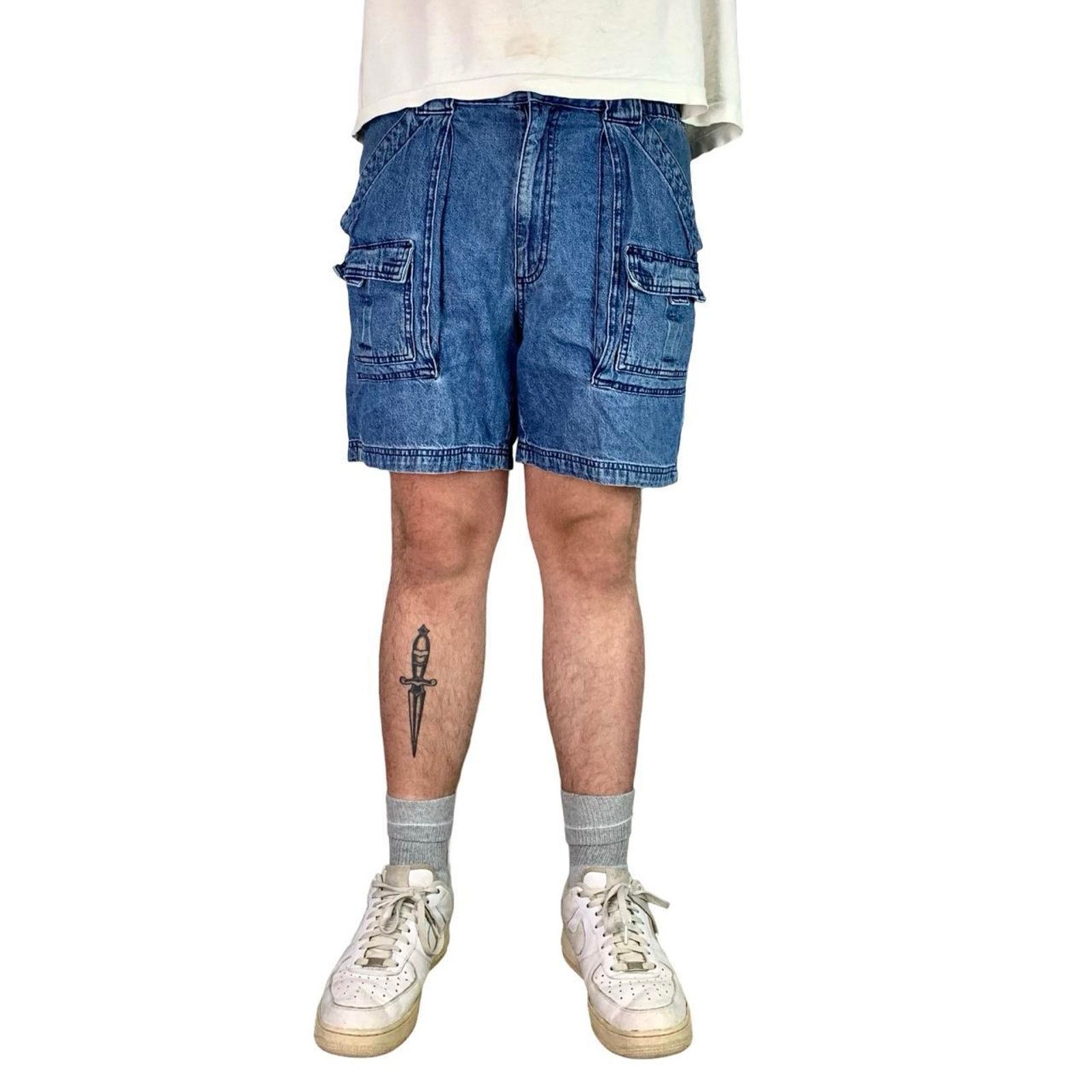 St. Johns Bay × Vintage 90s Vintage Front Pocket Cargo Jean Shorts Size US 36 / EU 52 - 2 Thumbnail