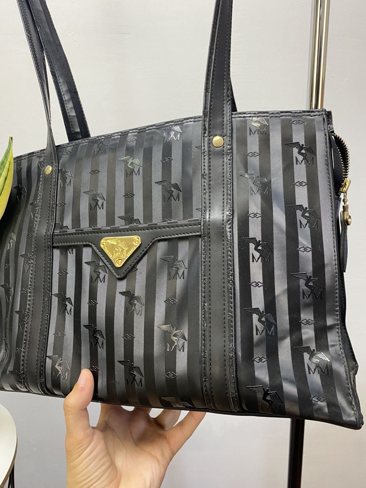MCM MAISON MOLLERUS Luxury Monogram Handle Bag Black Vintage Size ONE SIZE - 2 Thumbnail