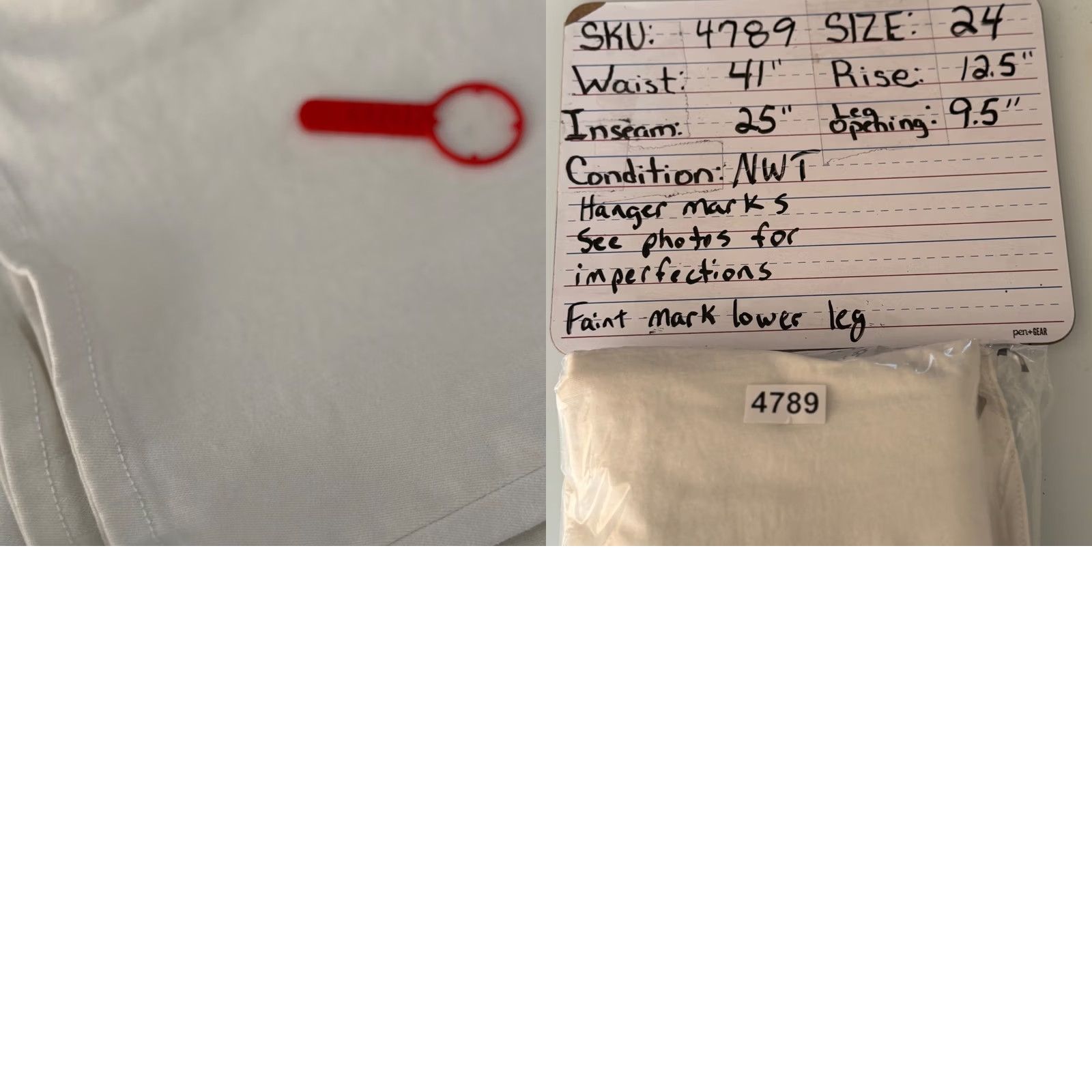 Denime Falls Creek Women Jeans White Stretch Denim Plus Size 24W Straight Leg Coastal Vintage No Coastal? Size 42" / US 20 - 8 Thumbnail