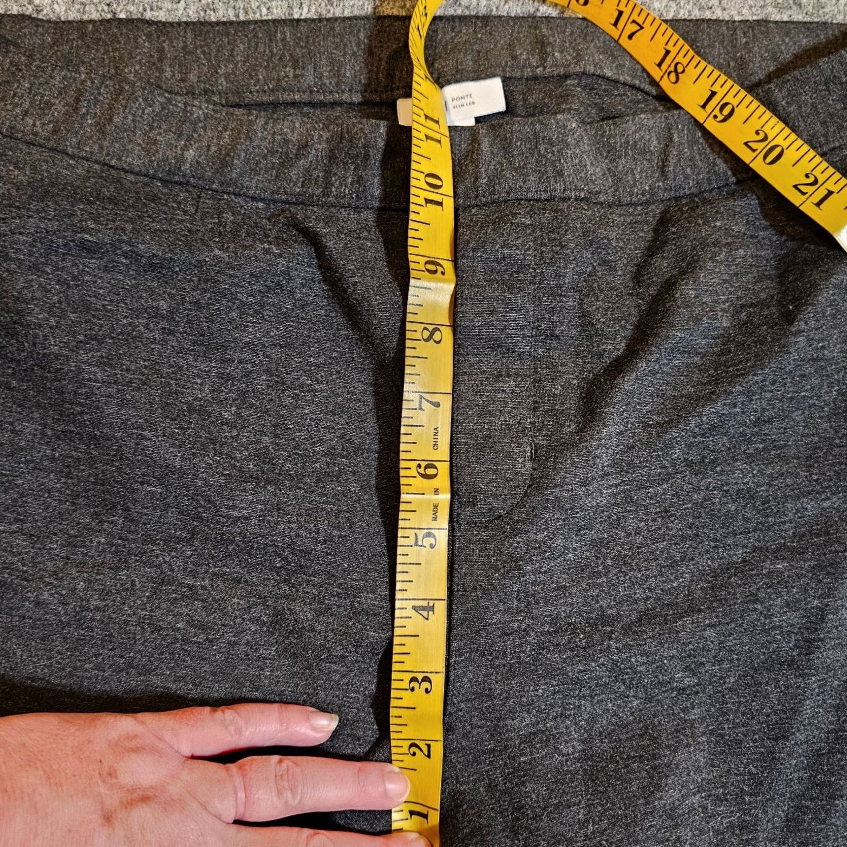 J. Jill J. Jill Pant Womens Large Gray Ponte Slim Leg Elastic Waist Stretchy Casual Basic Size 25" / US 0 / IT 36 - 6 Thumbnail