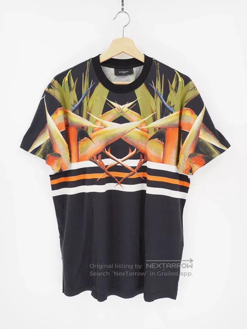 Givenchy Givenchy Black Half Body Paradise Bird Short Sleeve Size US XXS / EU 40 - 1 Thumbnail