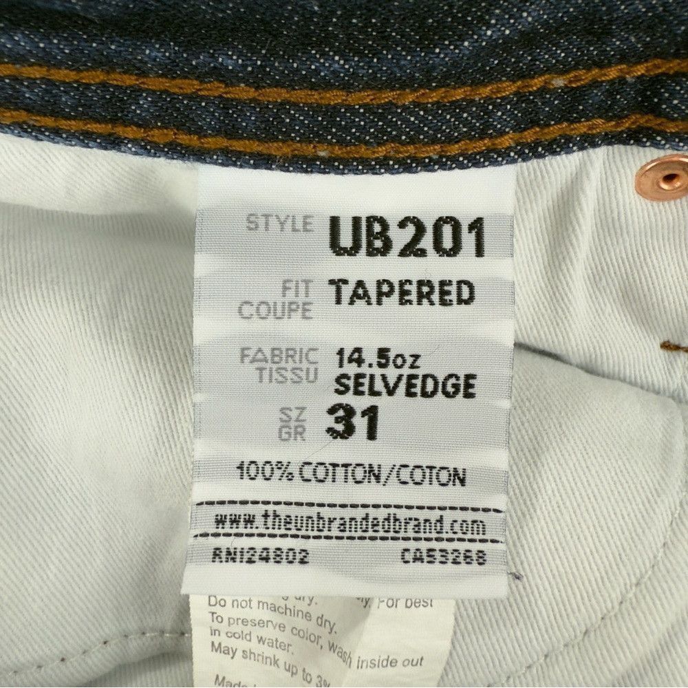 The Unbranded Brand Unbranded Tapered Fit 14.5oz Indigo Selvedge Denim Men's Si Size US 31 - 2 Thumbnail