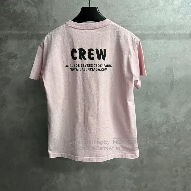 Balenciaga Balenciaga Pink Crew letter print short-sleeve T-shirt Size US M / EU 48-50 / 2 - 2 Thumbnail
