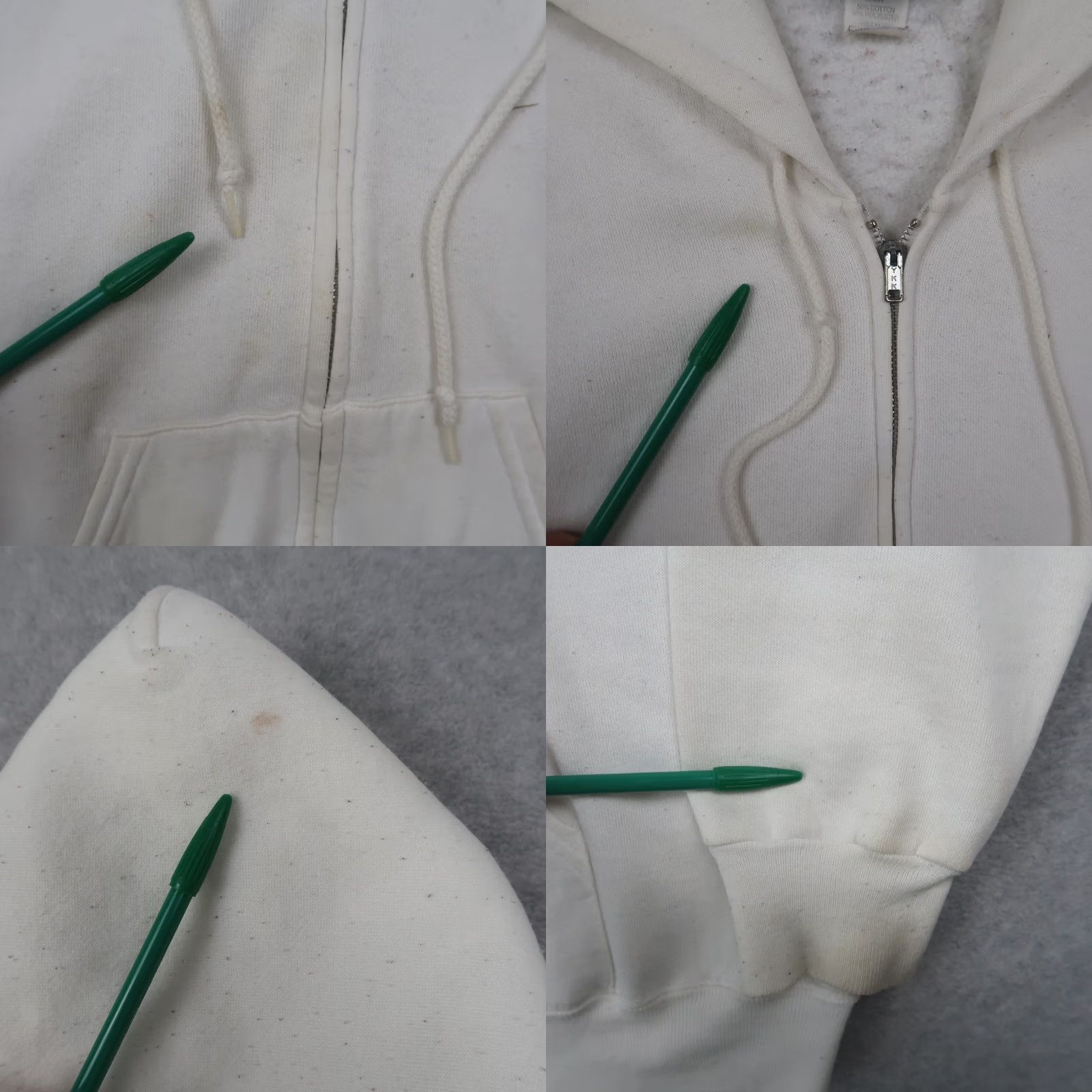 Vintage Vintage 80s Full Zip Hoodie Mens L White Sweatshirt USA Made Size US L / EU 52-54 / 3 - 8 Thumbnail