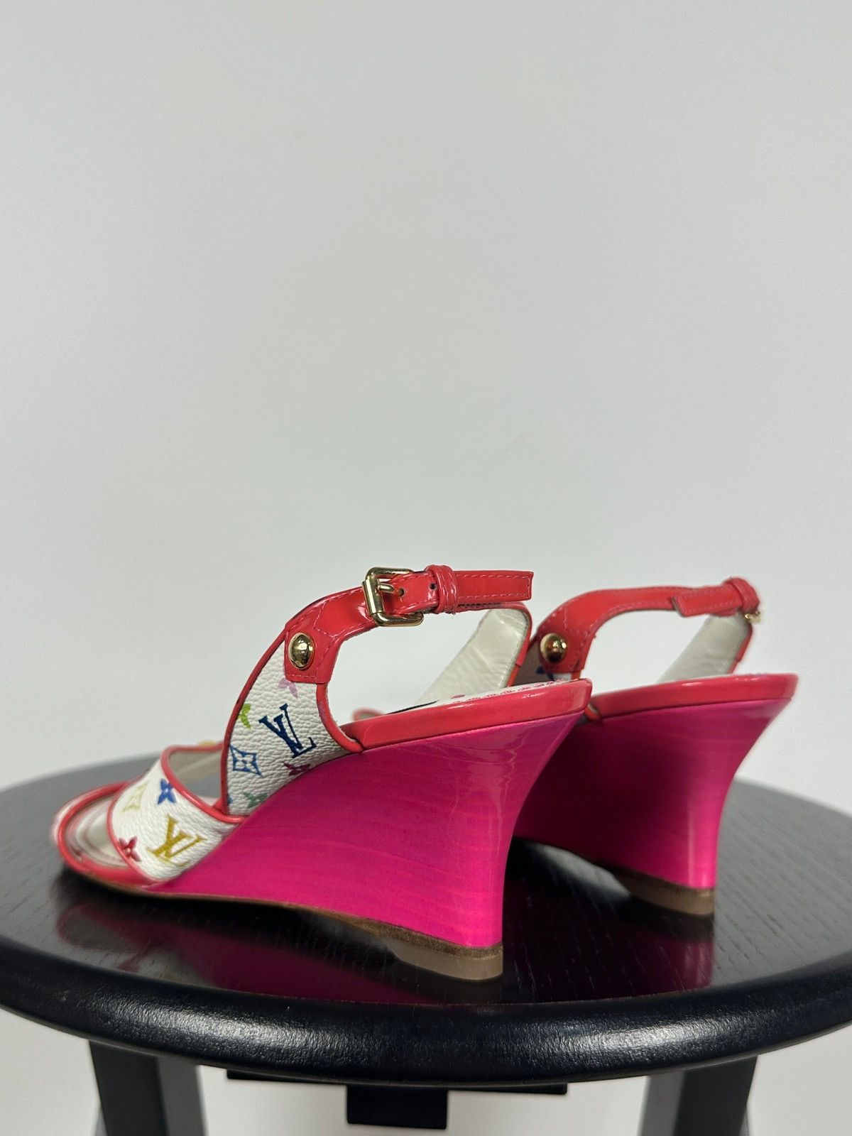 Louis Vuitton × Takashi Murakami 2009 Vintage Louis Vuitton x Takashi Murakami Wedge Sandal Size US 4.5 / IT 34.5 - 8 Thumbnail