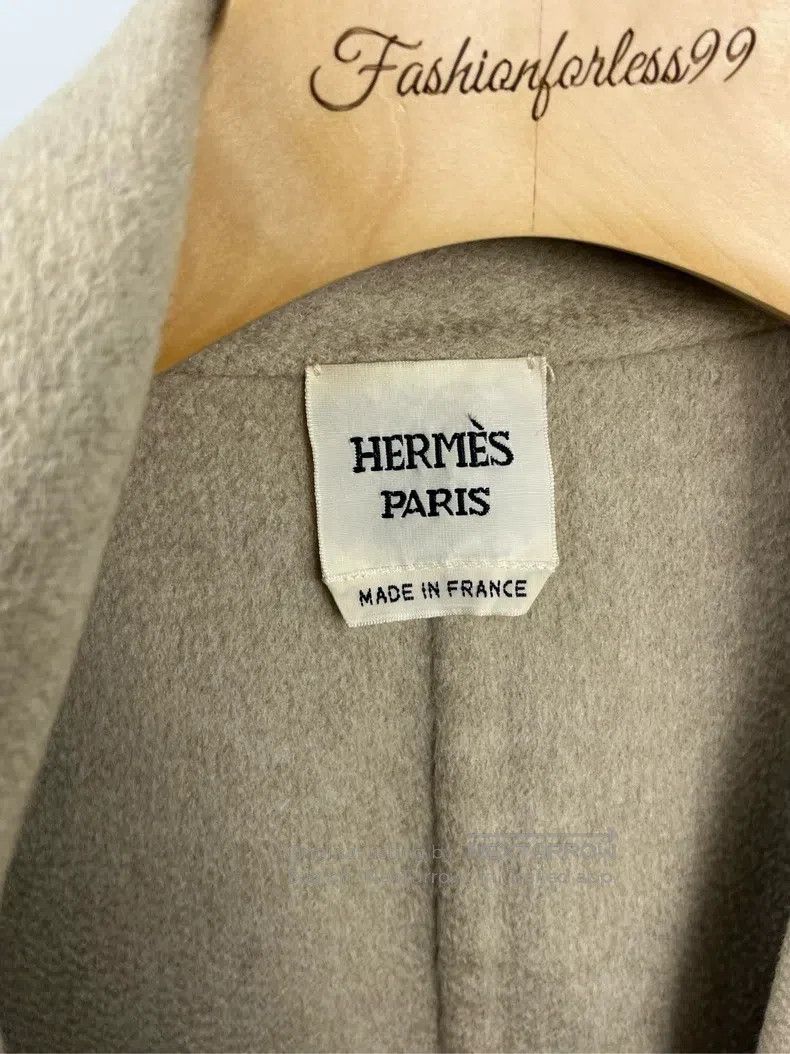 Hermes Hermes Gray Lapel Patchwork Long Sleeve Wool Coat Size XXS / US 00 / IT 34 - 3 Thumbnail