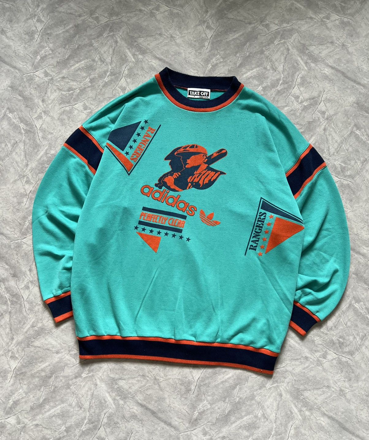 Vintage Adidas Take Off Rangers Rare Green Sweatshirt