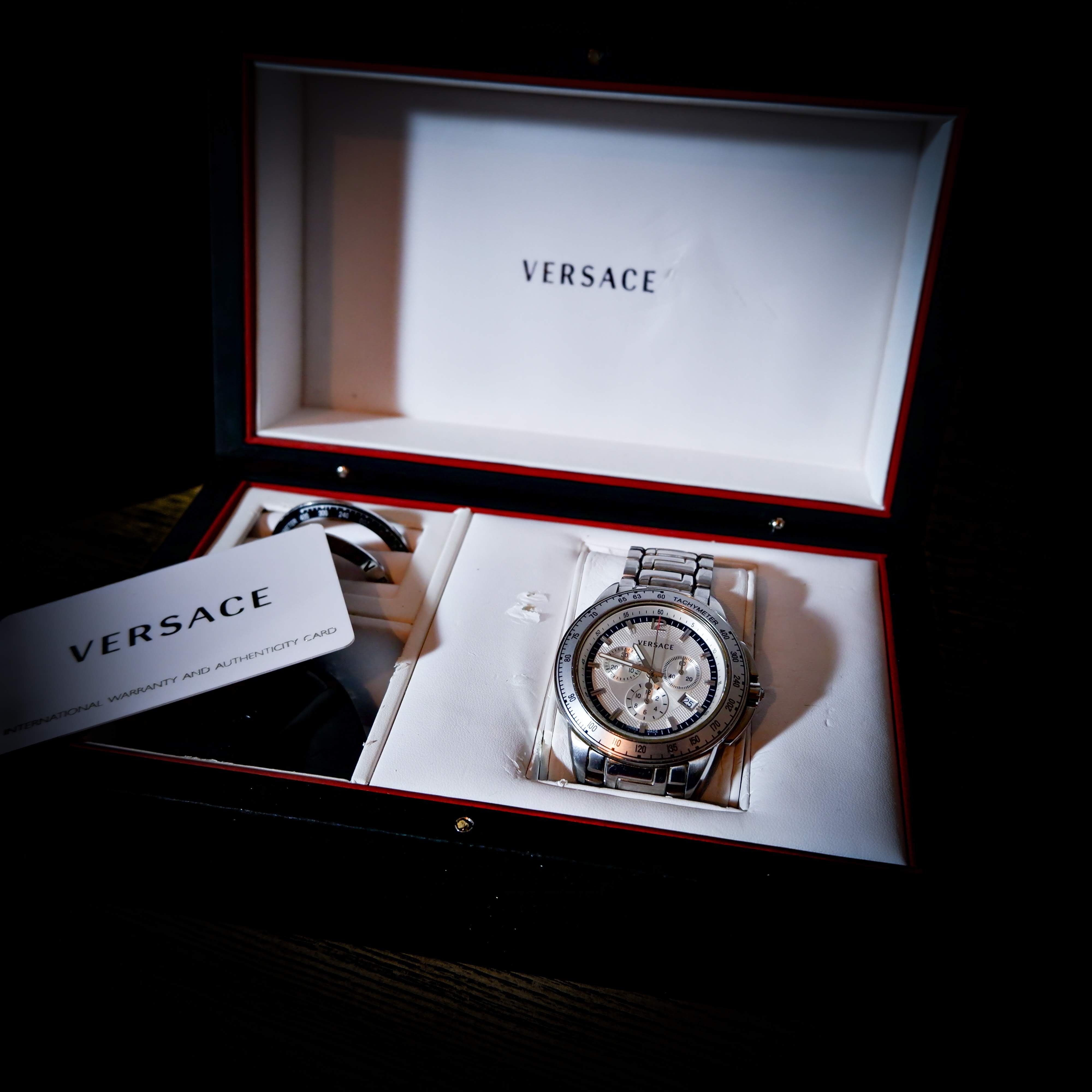 image of Original Versace Chronograph Medusa in Silver, Men's