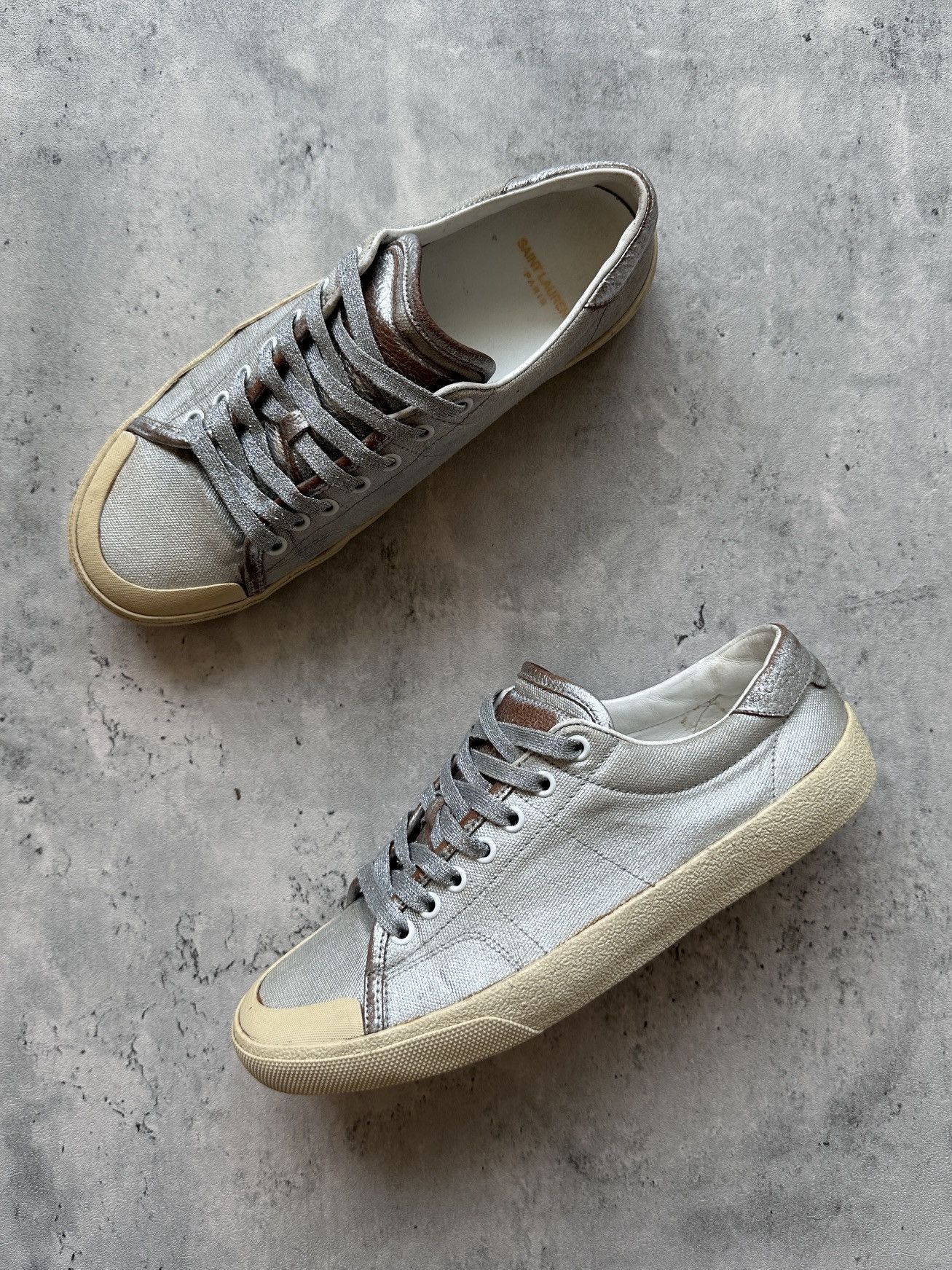 Saint Laurent Paris HEDI SLIMANE | SL/37 “METALLIC” COURT CLASSIC LOW TOP Size US 7 / EU 40 - 7 Thumbnail