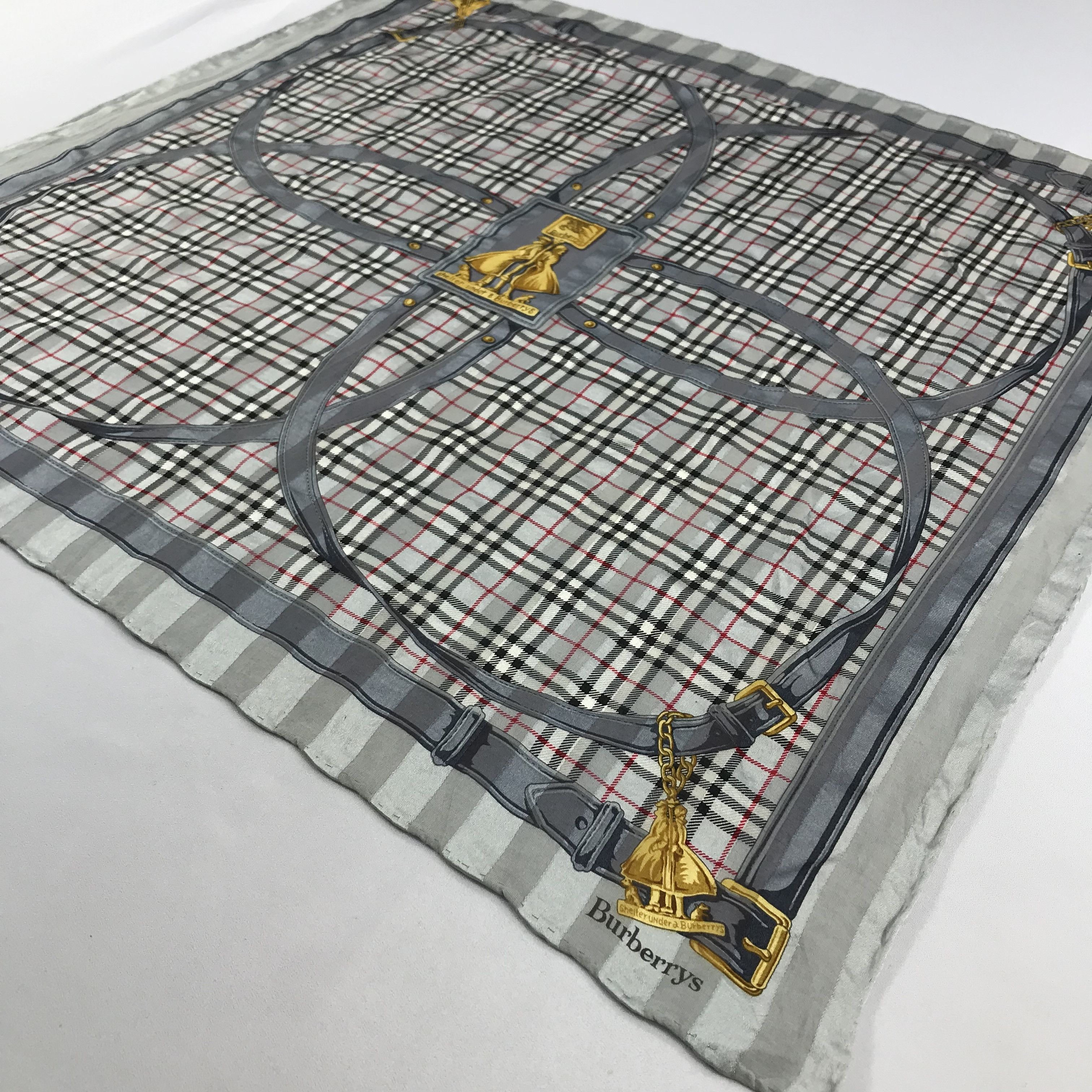 Burberry × Vintage Burberry Bandana / Handkerchief / Neckerchief - S2376 Size ONE SIZE - 2 Thumbnail