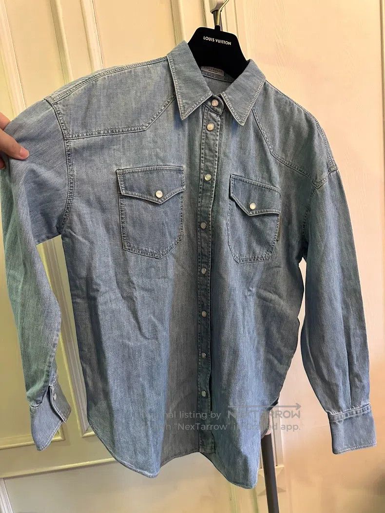 Brunello Cucinelli Brunello Cucinelli Women's denim shirt Size S / US 4 / IT 40 - 2 Thumbnail