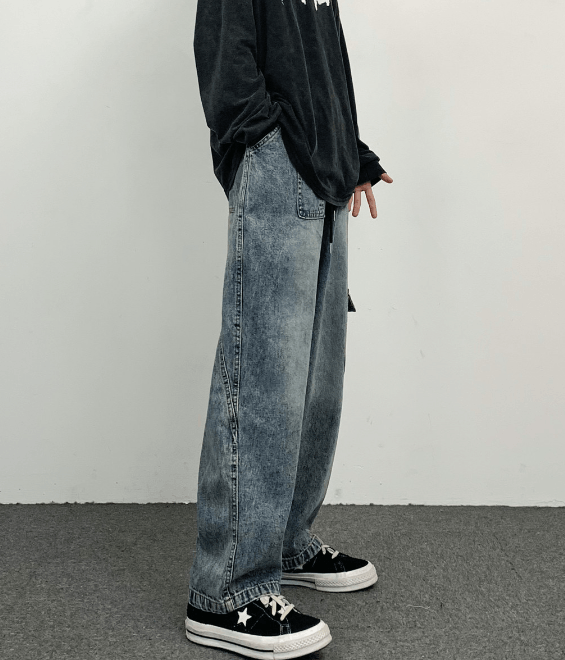 Japanese Brand Vintage American washed distressed straight loose jeans Size US 32 / EU 48 - 3 Thumbnail