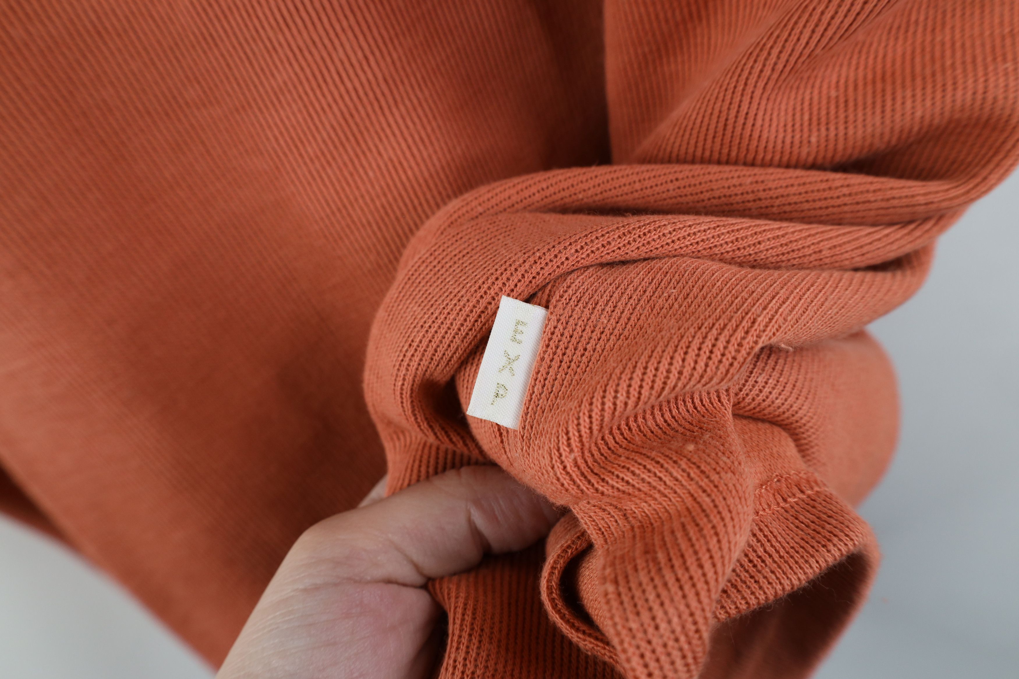Express × Vintage Vintage 90s Express Thermal Ribbed Knit T-Shirt Pale Orange Size L / US 10 / IT 46 - 8 Thumbnail