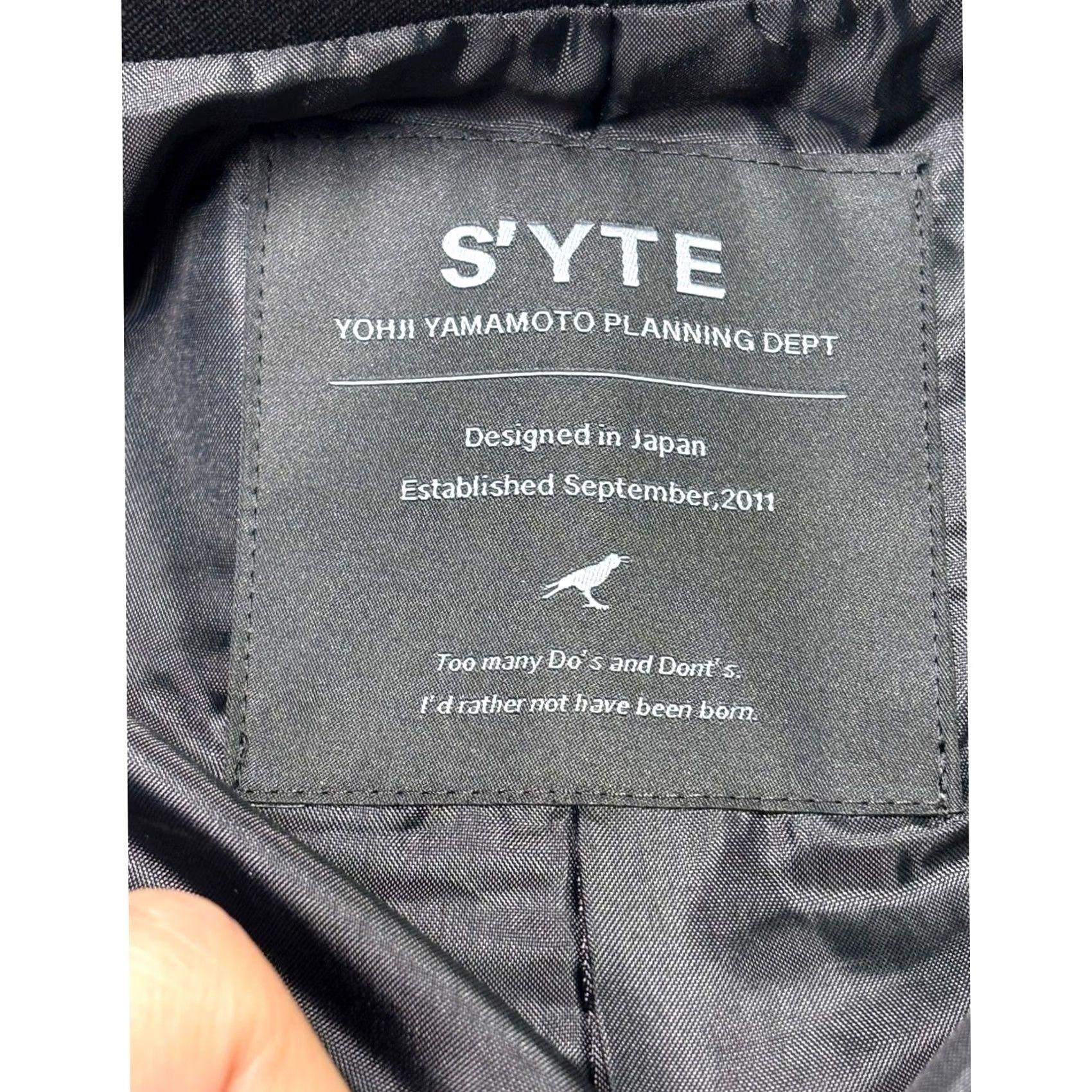 Vintage S'YTE Yohji Yamamoto Blazer Four-Button Wool Blend Black Size 3 Made Japan Mens Jacket Coat Size 40R - 5 Thumbnail
