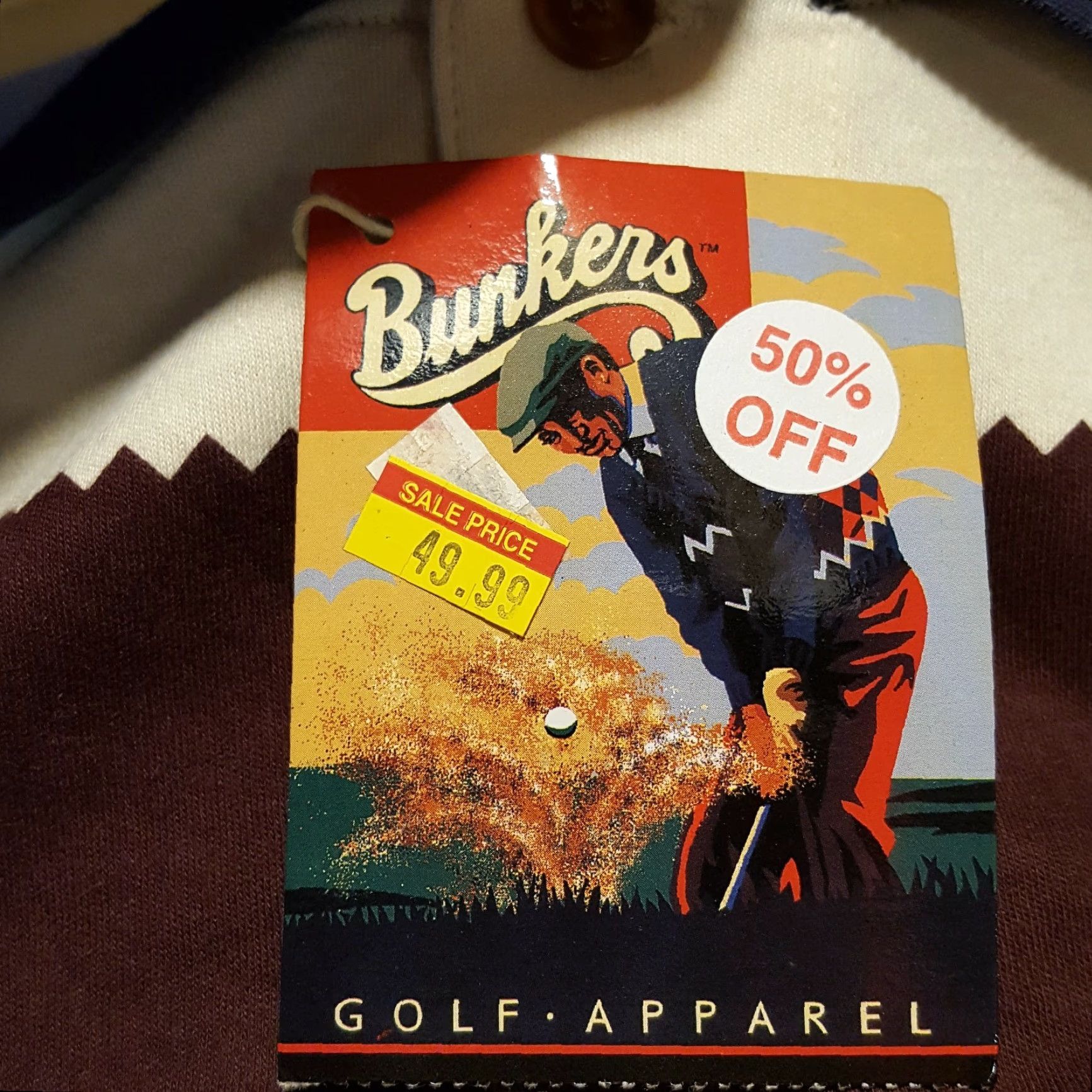 Vintage VTG Bunkers Golf Striped Men's Size 2XL Retro Sports Short Sleeve Polo Shirt Size US XXL / EU 58 / 5 - 7 Thumbnail