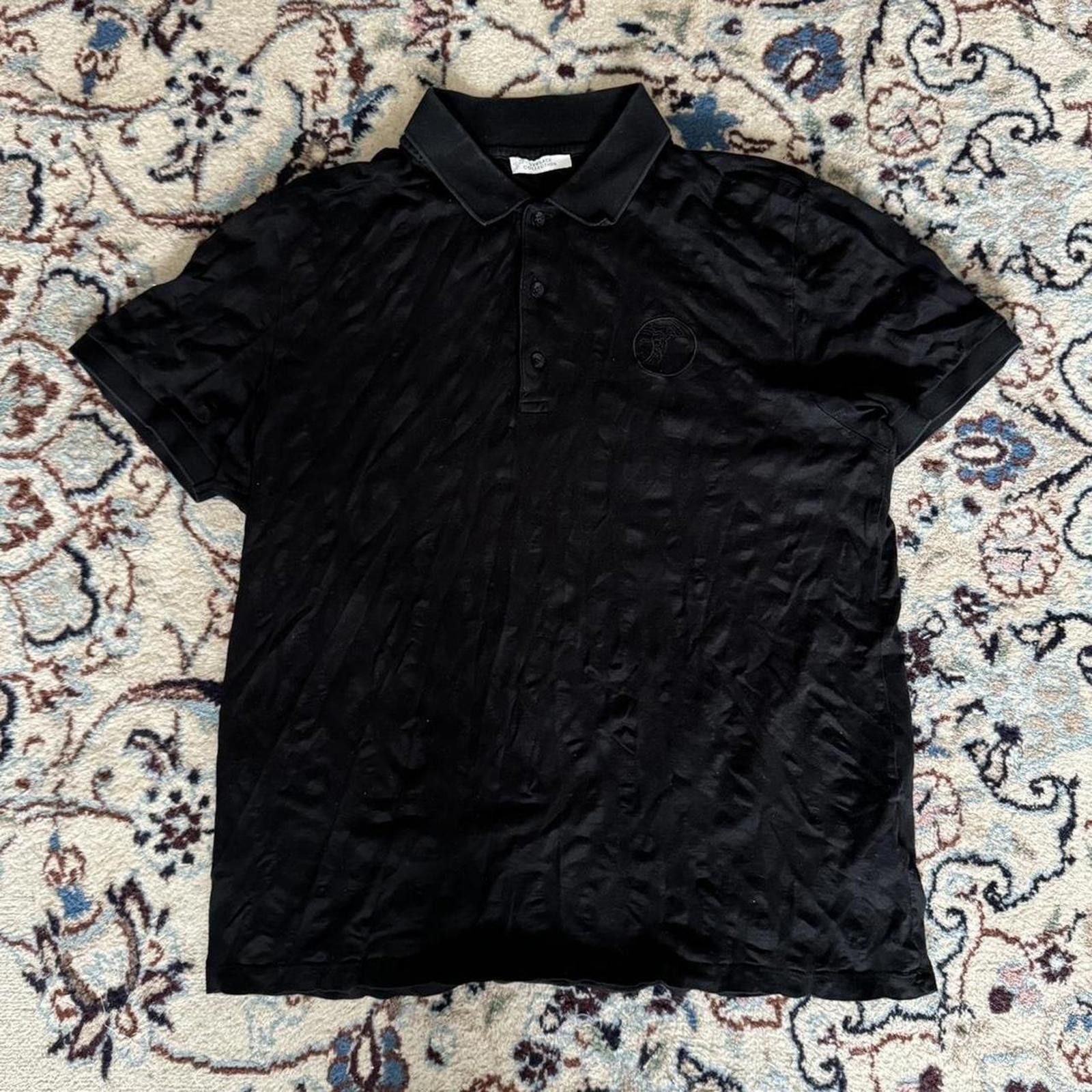 Versace Black on Black cheetah print Versace Polo shirt Size US M / EU 48-50 / 2 - 2 Thumbnail