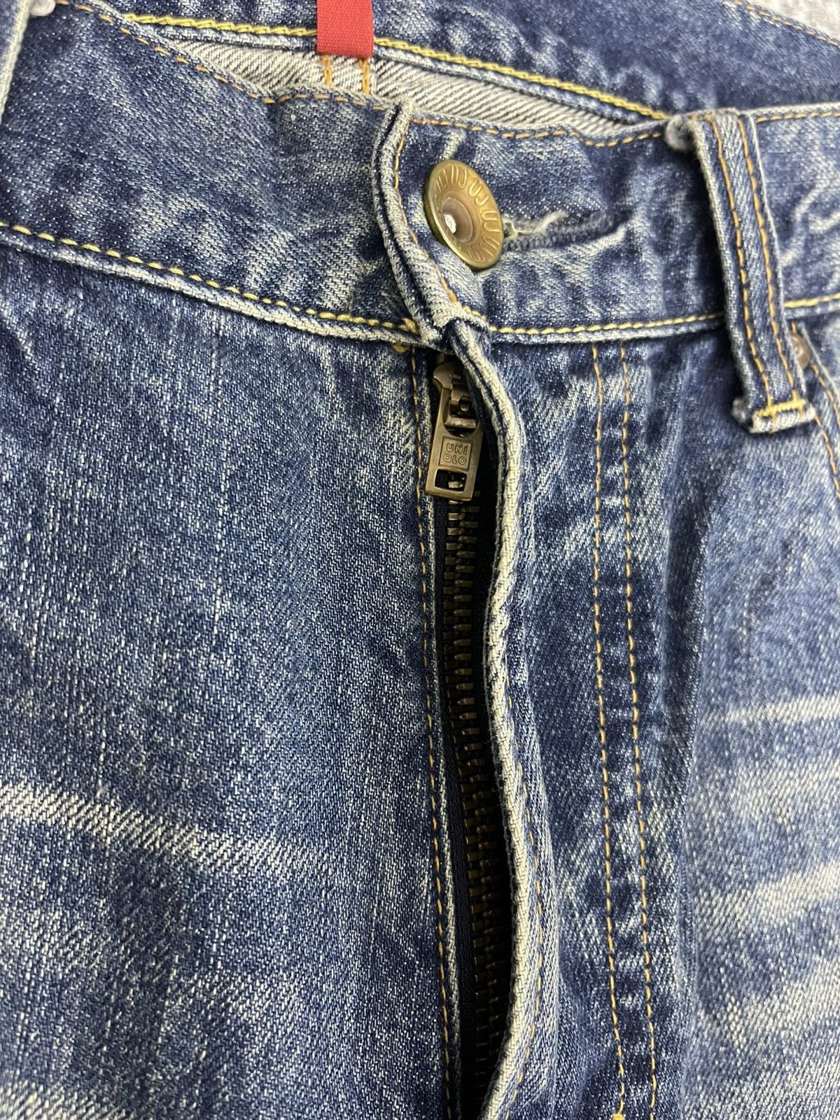 Uniqlo Vtg Uniqlo UJ S004 Loose Fit Straight Blue Washed Denim s5 Size US 31 - 6 Thumbnail