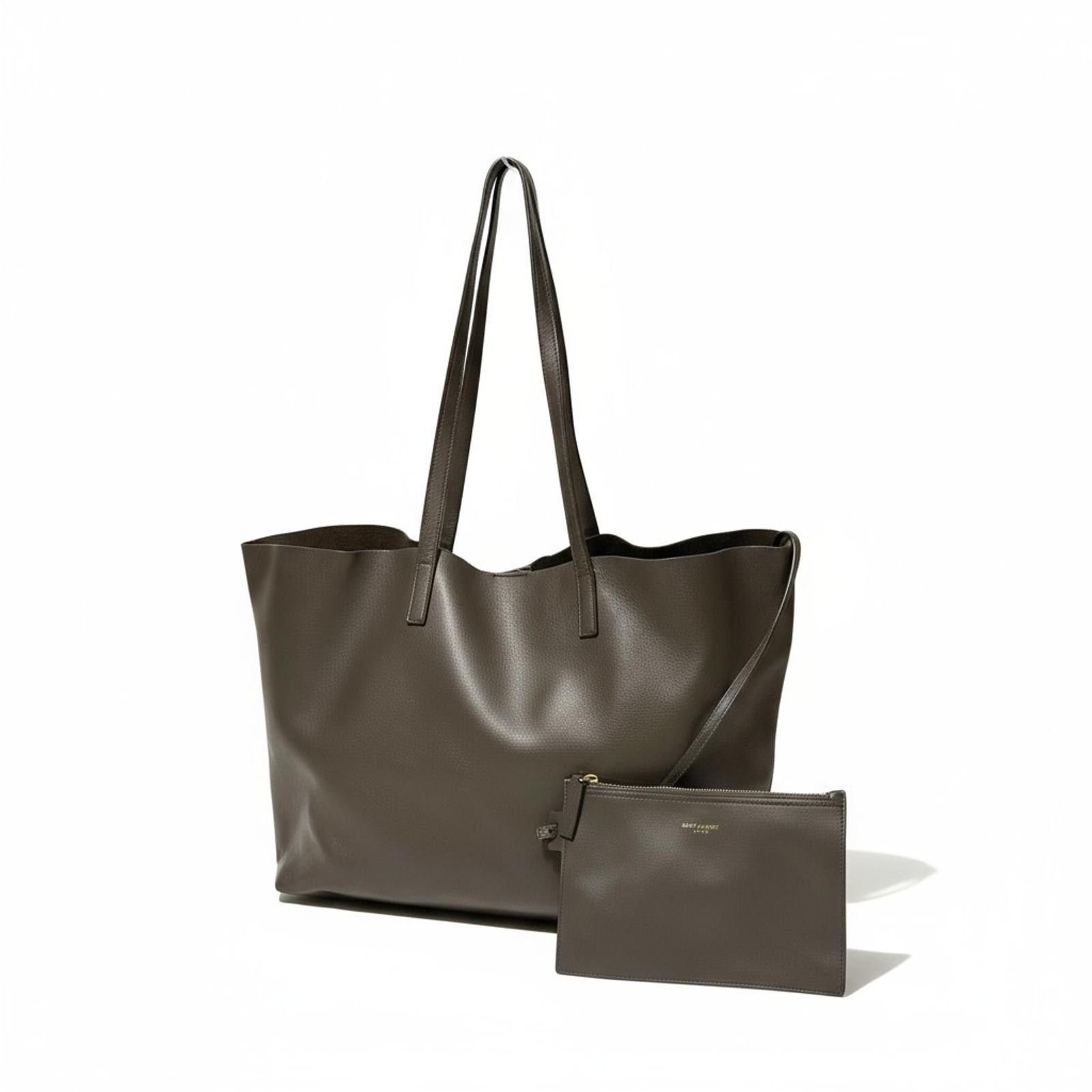 Saint Laurent Paris Saint Laurent - Large Leather Tote Bag Pouch Size ONE SIZE - 1 Thumbnail