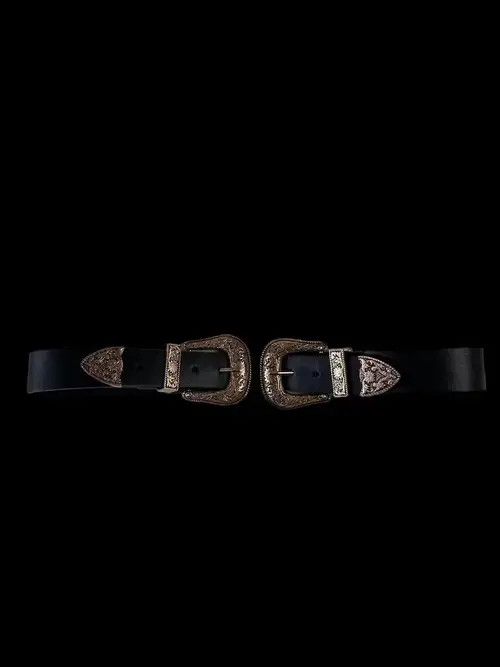 Other Japanese Vintage Double Buckle Gothic Ornament Belt Size ONE SIZE - 1 Thumbnail