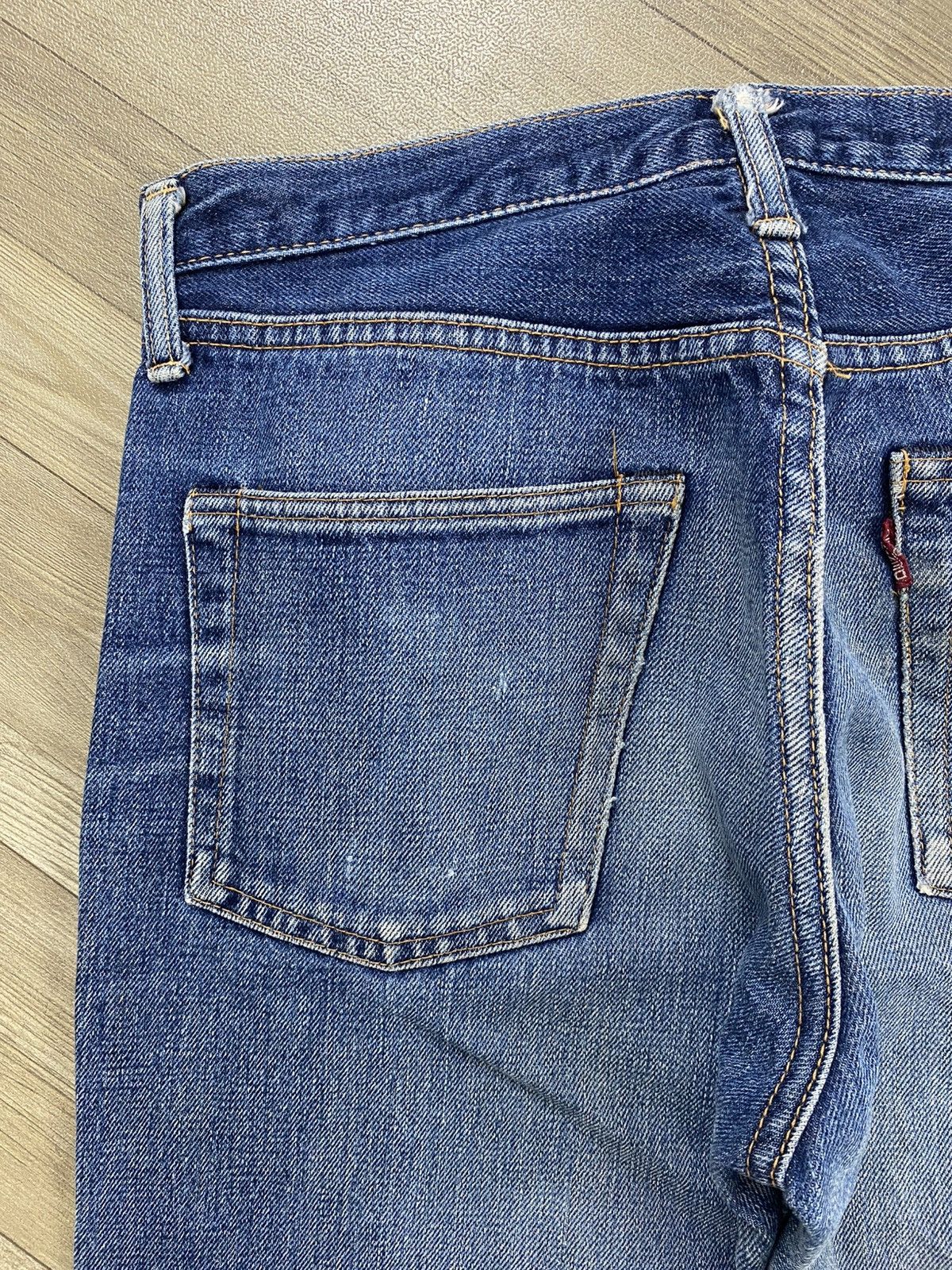 Denime 🇯🇵Vintage Denime Japan Selvedge Distressed Faded Blue Jeans Size US 30 / EU 46 - 12 Thumbnail
