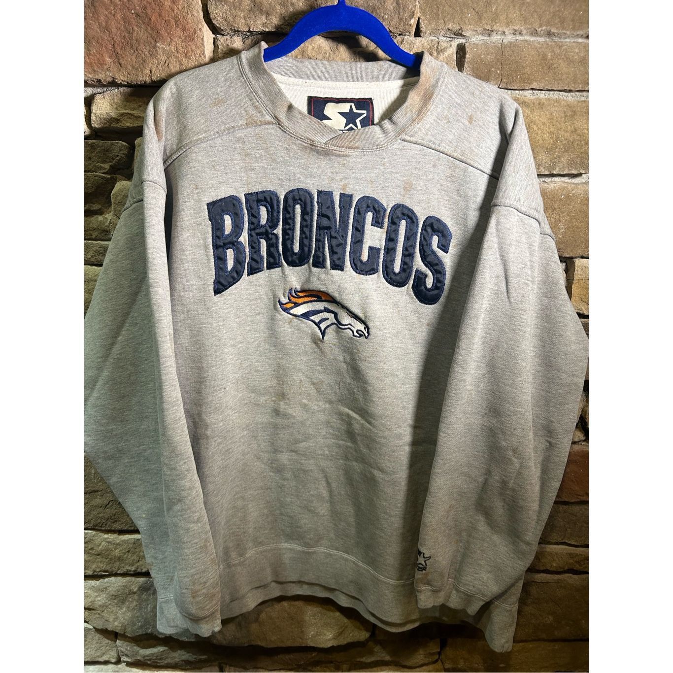 Starter Vintage 1990s Denver Broncos Starter Embroidered Sweatshirt Crewneck Size US XXL / EU 58 / 5 - 1 Thumbnail