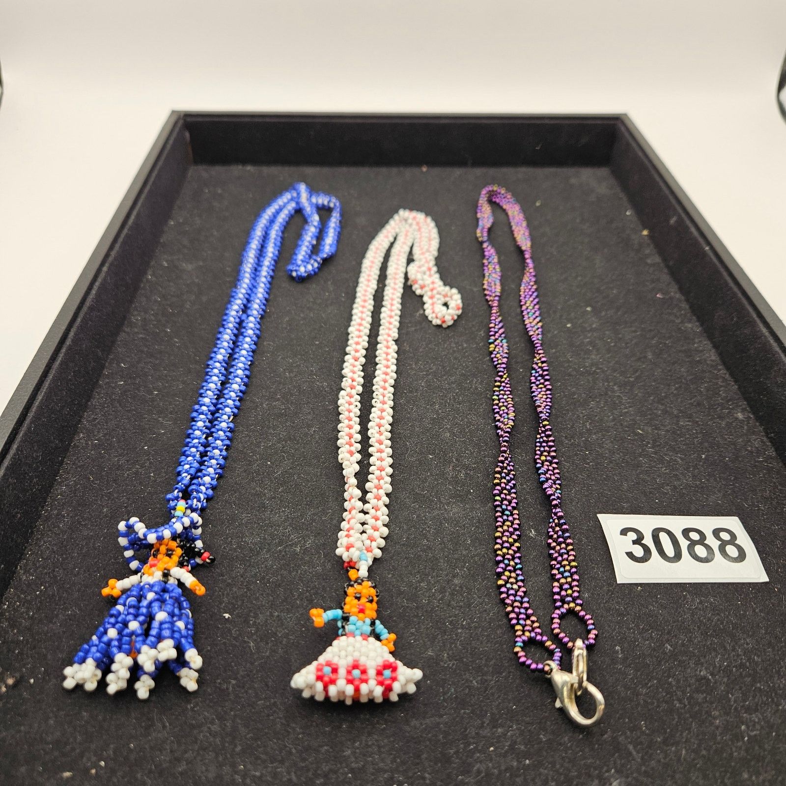 Other HANDMADE SEED BEAD NECKLACE LOT OF 3 NATIVE FOLK ART DOLL Size ONE SIZE - 2 Thumbnail