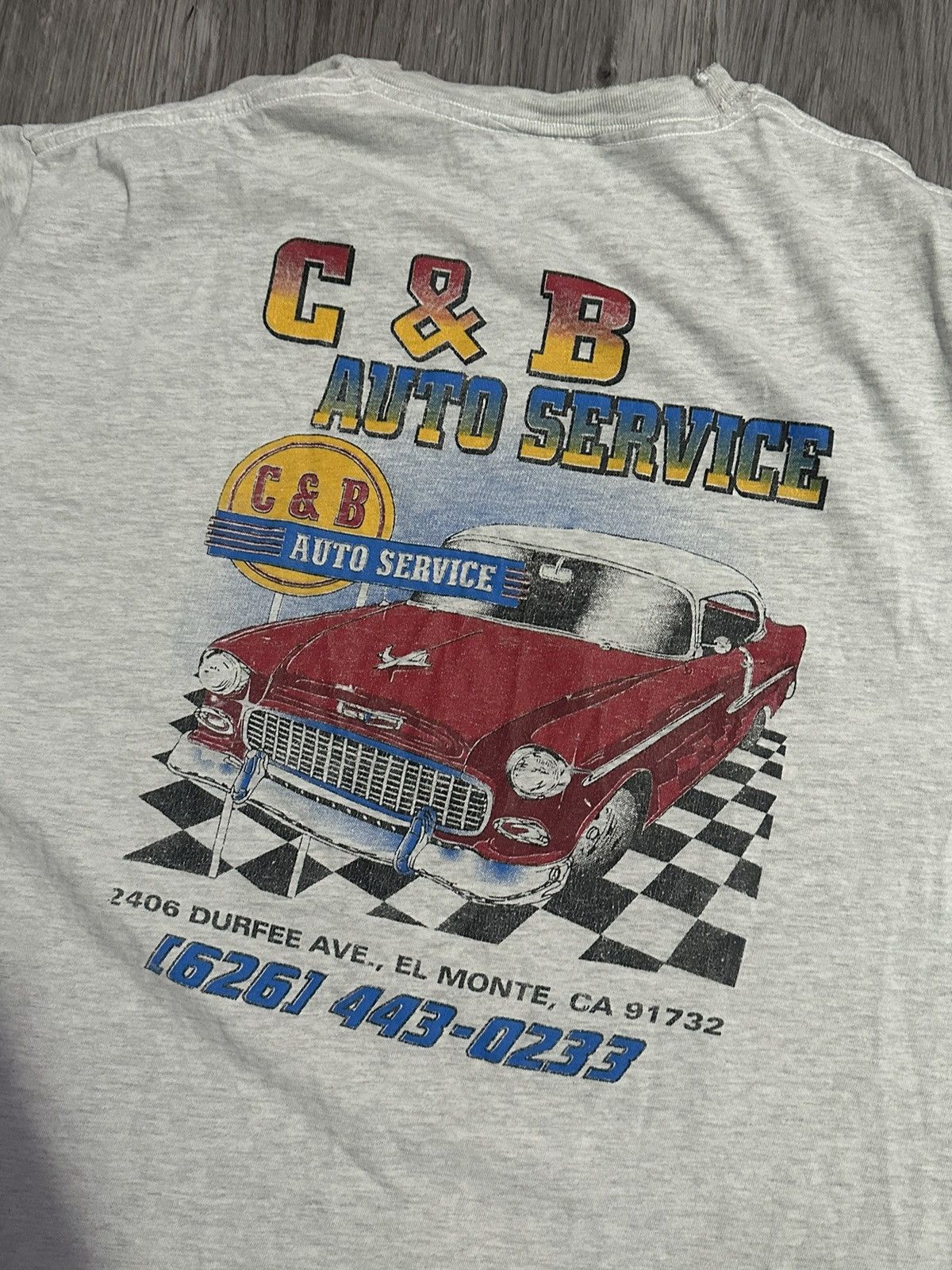 Hanes × Vintage vintage cropped auto service shirt Size US L / EU 52-54 / 3 - 1 Thumbnail