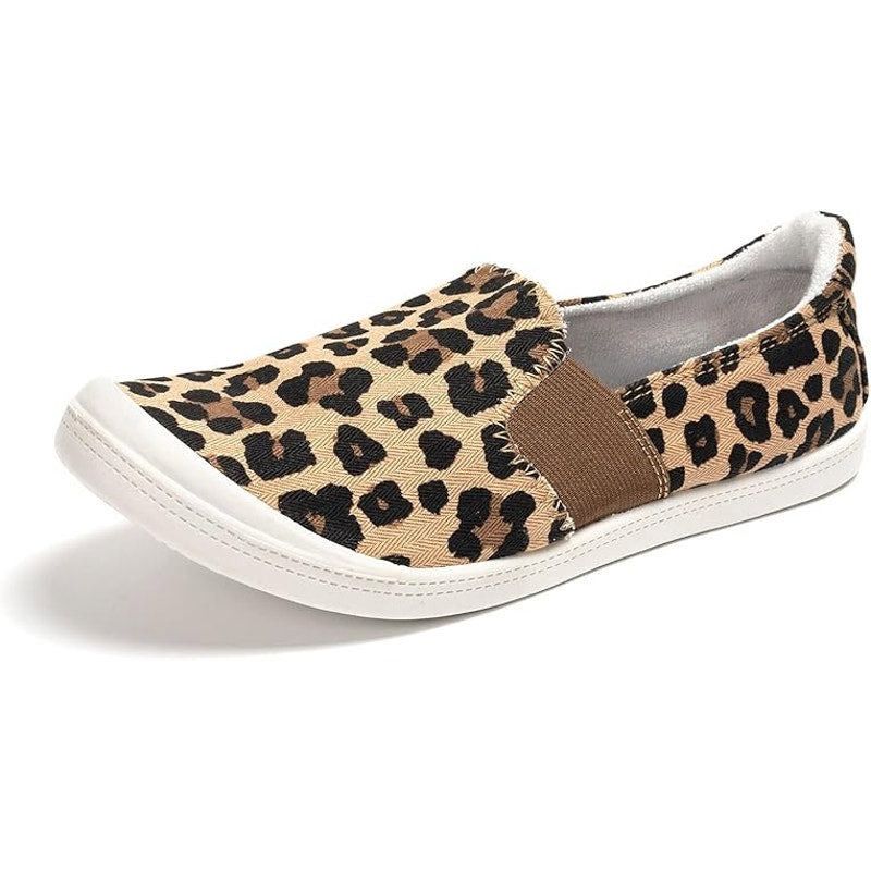Other Funky Monkey Women 11 Tan Leopard Slip-On Canvas Sneakers Size ONE SIZE - 1 Thumbnail