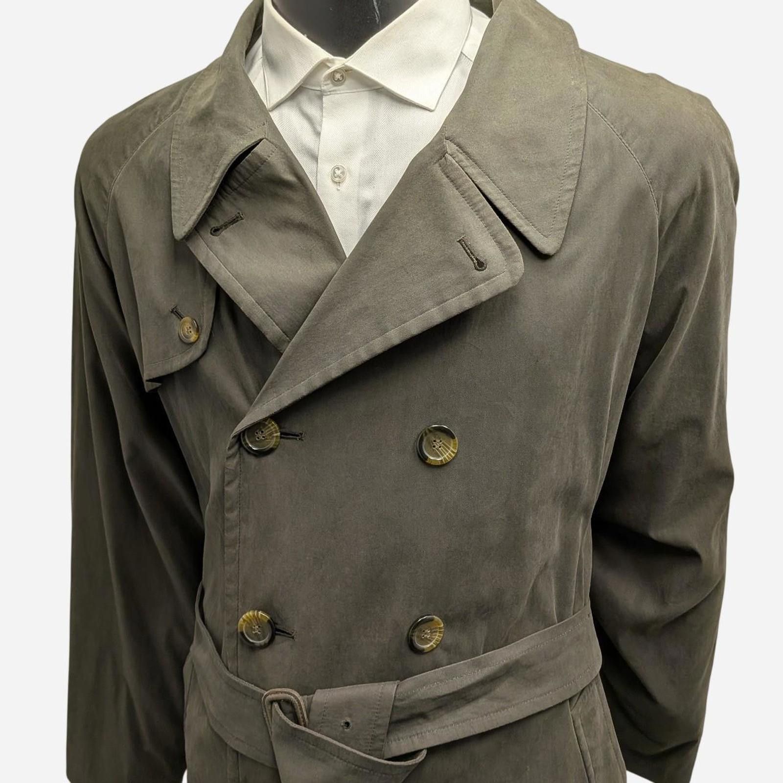 Burberry Vtg Burberrys x Olive Trench Coat Rare Blue Plaid 44R - DRAY Size US XL / EU 56 / 4 - 6 Thumbnail