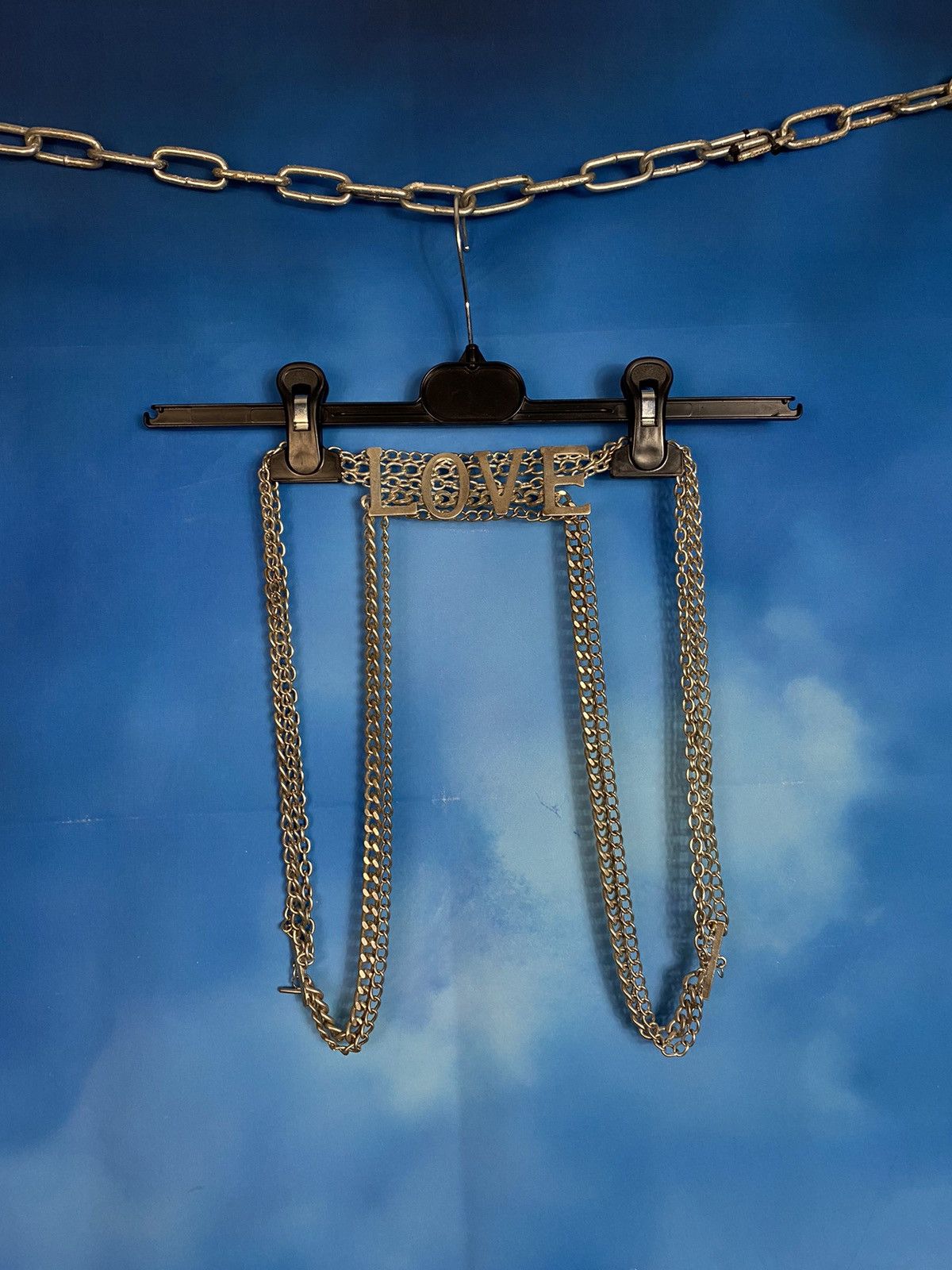 Japanese Brand × Vintage Metal Chain Belt y2k “Love” D&G style Size ONE SIZE - 2 Thumbnail