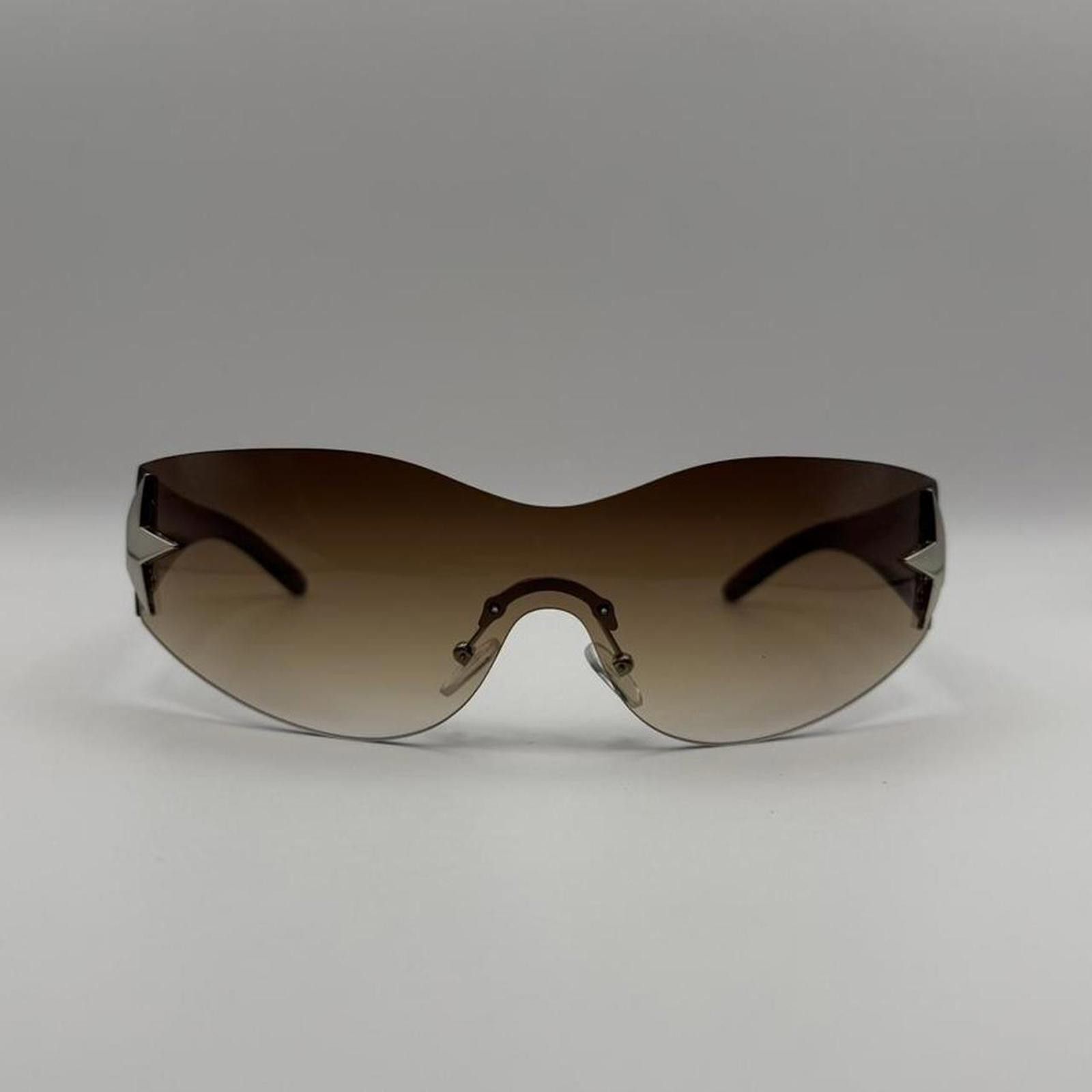Other y2k 2000s vintage style brown tea frameless star sunglasses Size ONE SIZE - 7 Thumbnail
