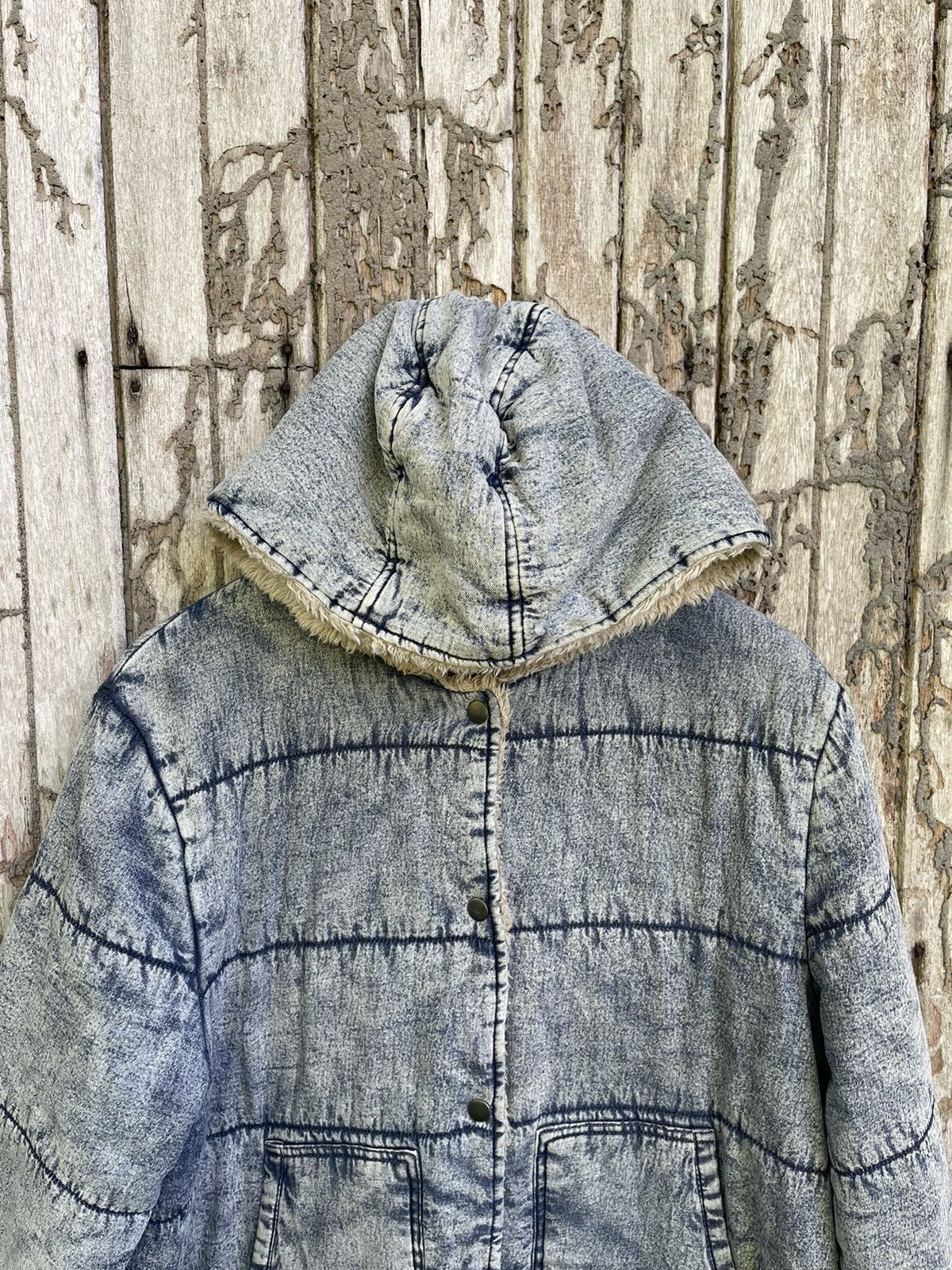 Designer ANAP Sherpa-Lined Acid Wash Denim Jacket Size US M / EU 48-50 / 2 - 2 Thumbnail