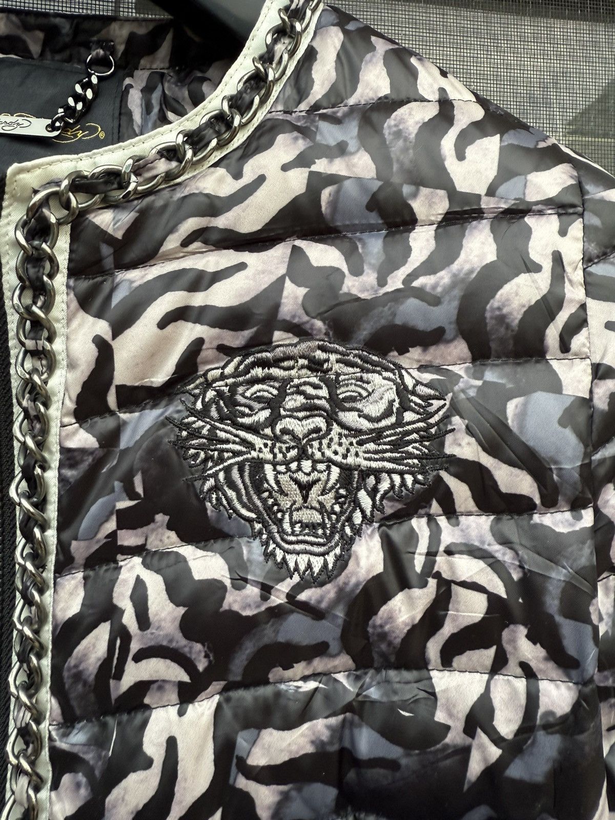 Ed Hardy Ed Hardy Quilted Down Jacket Chain Details Tiger XS(Fits S) Size XS / US 0-2 / IT 36-38 - 4 Thumbnail