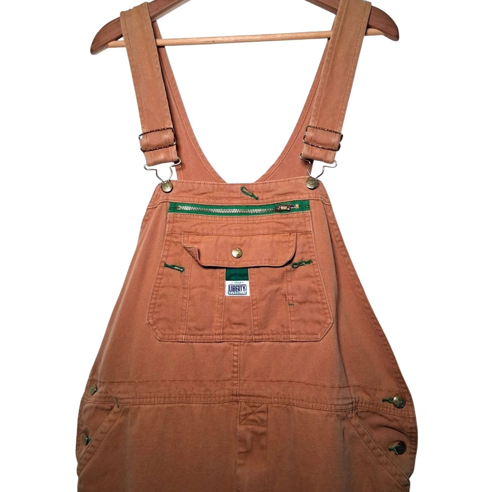Vintage Liberty Overalls Men 42x28 Brown Canvas Carpenter Work Pants Bib Overalls Workwear Bibs Men Regular 42in Waist 28in Inseam Brown Canvas Size US 42 / EU 58 - 4 Thumbnail