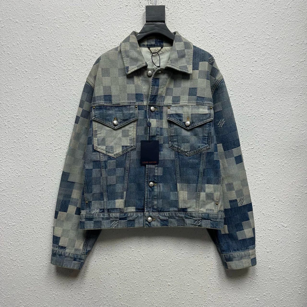 louis vuitton mosaic denim jacket size 54