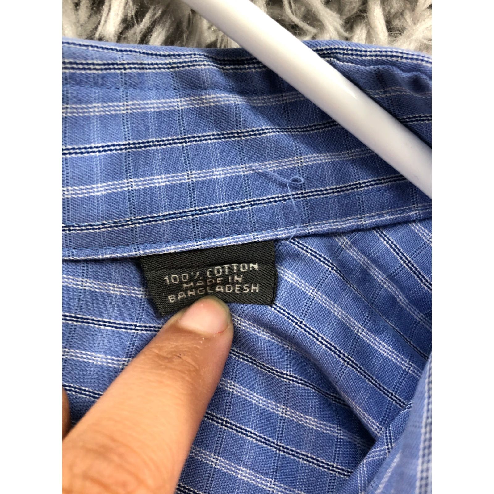 Kenneth Cole Kenneth Cole Shirt XL Mens Blue Plaid Long Sleeve Button-Up Spread Collar Casual All Seasons Size US XL / EU 56 / 4 - 7 Thumbnail