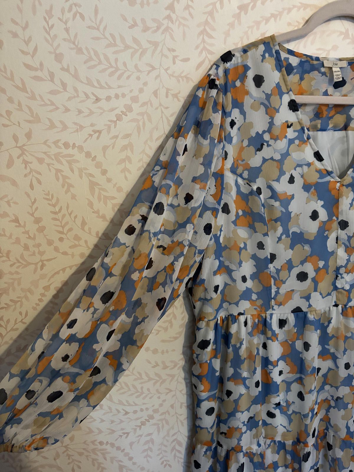 Jones New York JOIE Floral Long Sleeve Tiered Midi Dress Size XXL / US 16-18 / IT 52-54 - 5 Thumbnail