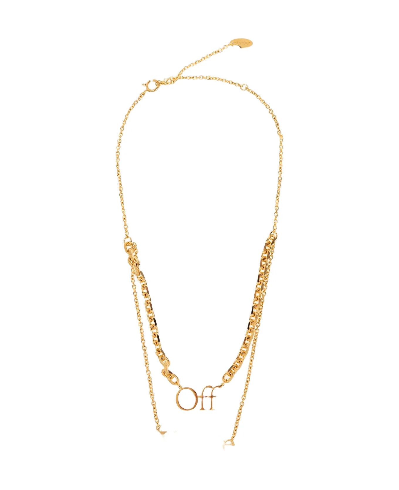 Off-White o1y1225 Size : OS / Logo Necklace in Gold Size ONE SIZE - 1 Thumbnail