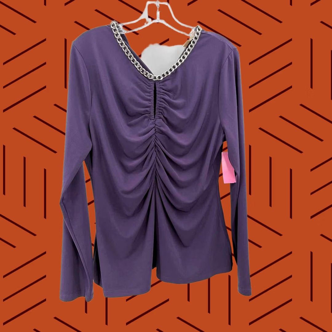 Vintage MICHAEL Michael Kors Plum XL Long Sleeve Blouse Size XL / US 12-14 / IT 48-50 - 1 Thumbnail