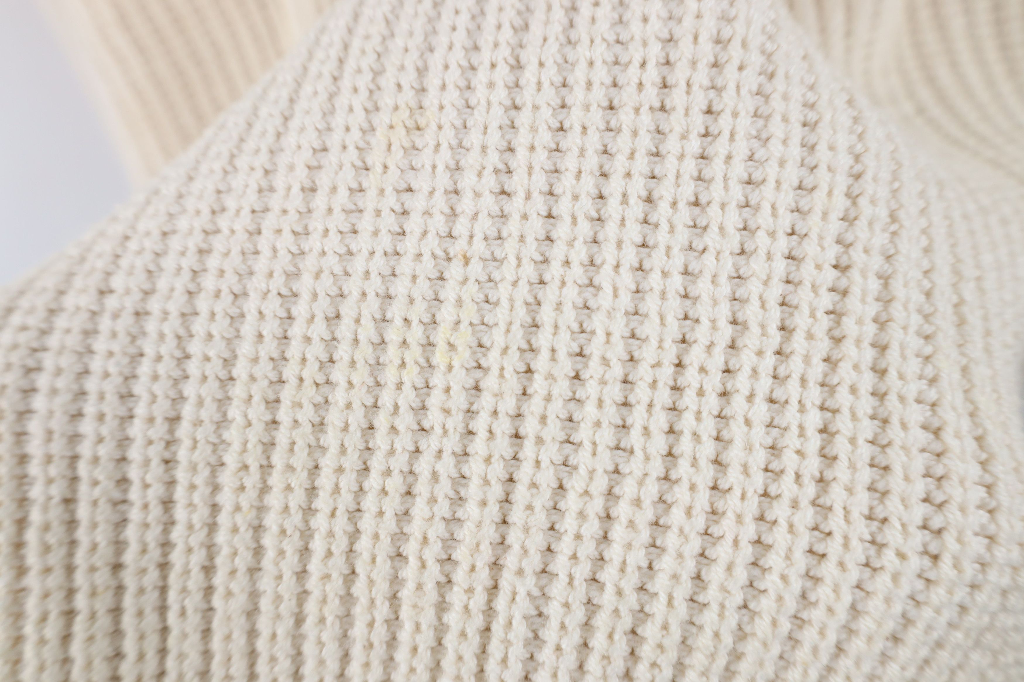 Vintage Vintage 80s 90s Streetwear Ribbed Knit Sweater Cream USA Size US XL / EU 56 / 4 - 12 Thumbnail