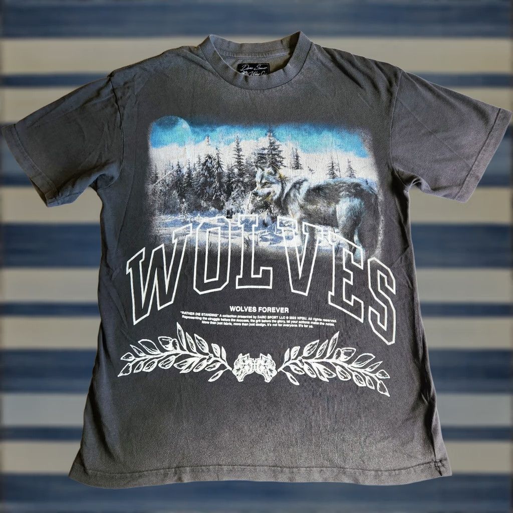Darc Sport Darc Sport Wolves Club Rather Die Standing Grey Med Gymwear Graphic T-Shirt Tee Size US M / EU 48-50 / 2 - 1 Thumbnail